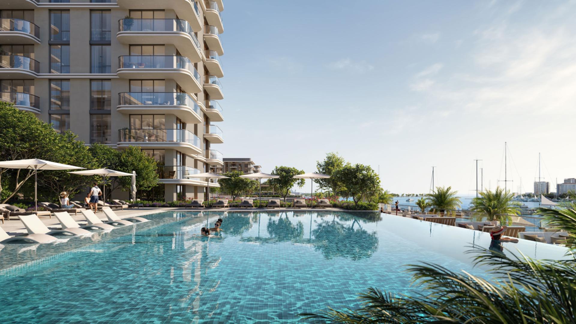 N/A,Luxurious apartment building with pool and marina view in Marina Place 1, Rashid Yachts