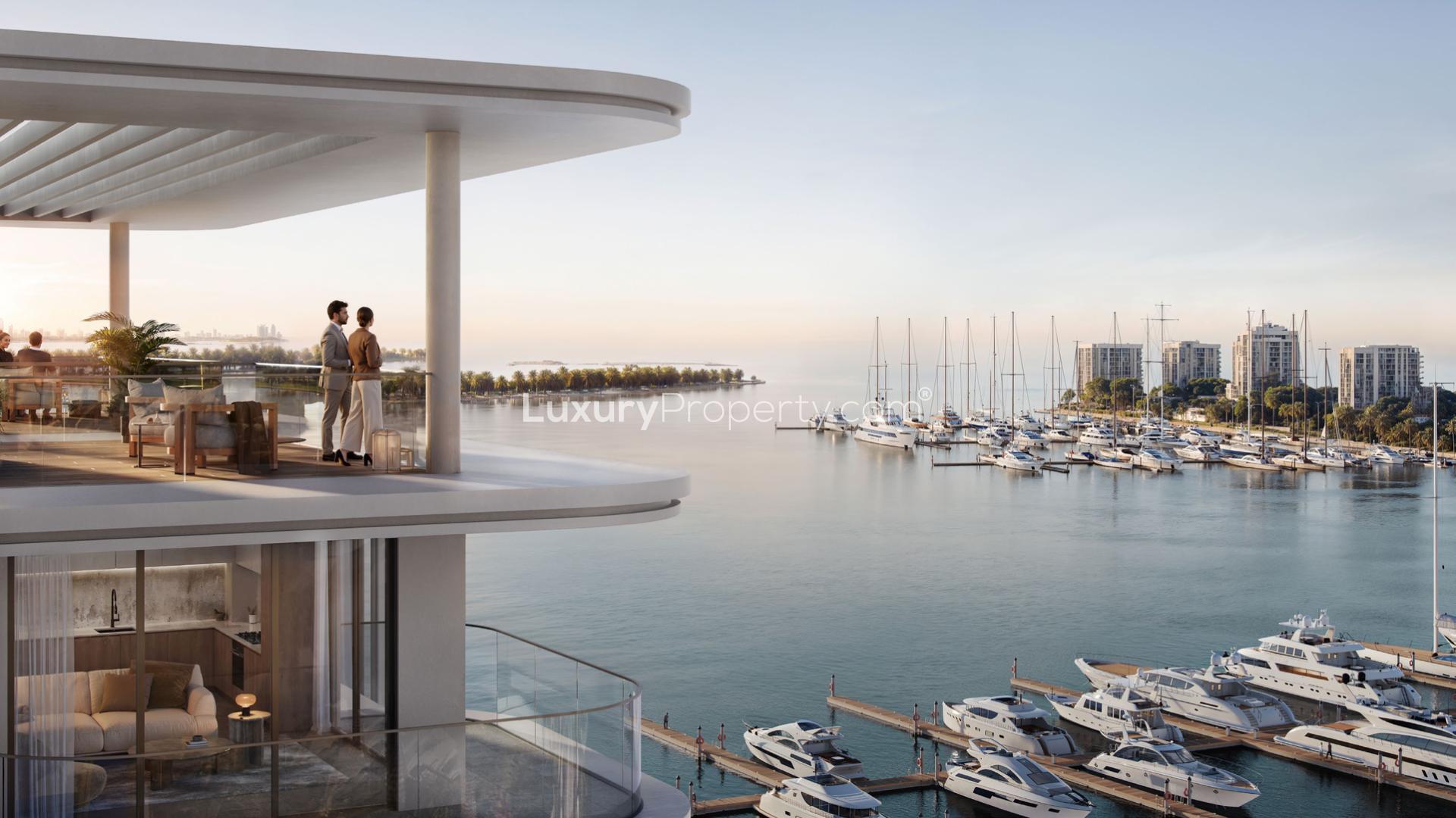 Waterfront view from 2-bedroom apartment for sale in Marina Place 2, Rashid Yachts