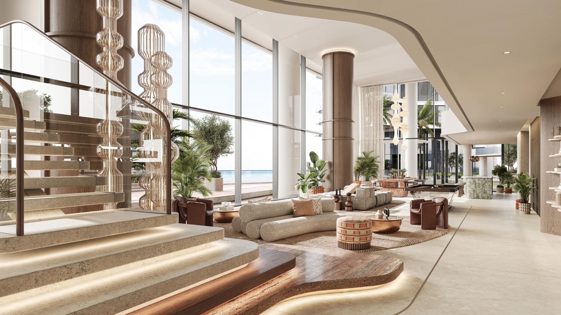 Beachfront apartment complex in Costa Mare, Al Marjan Island with modern architecture and ocean views