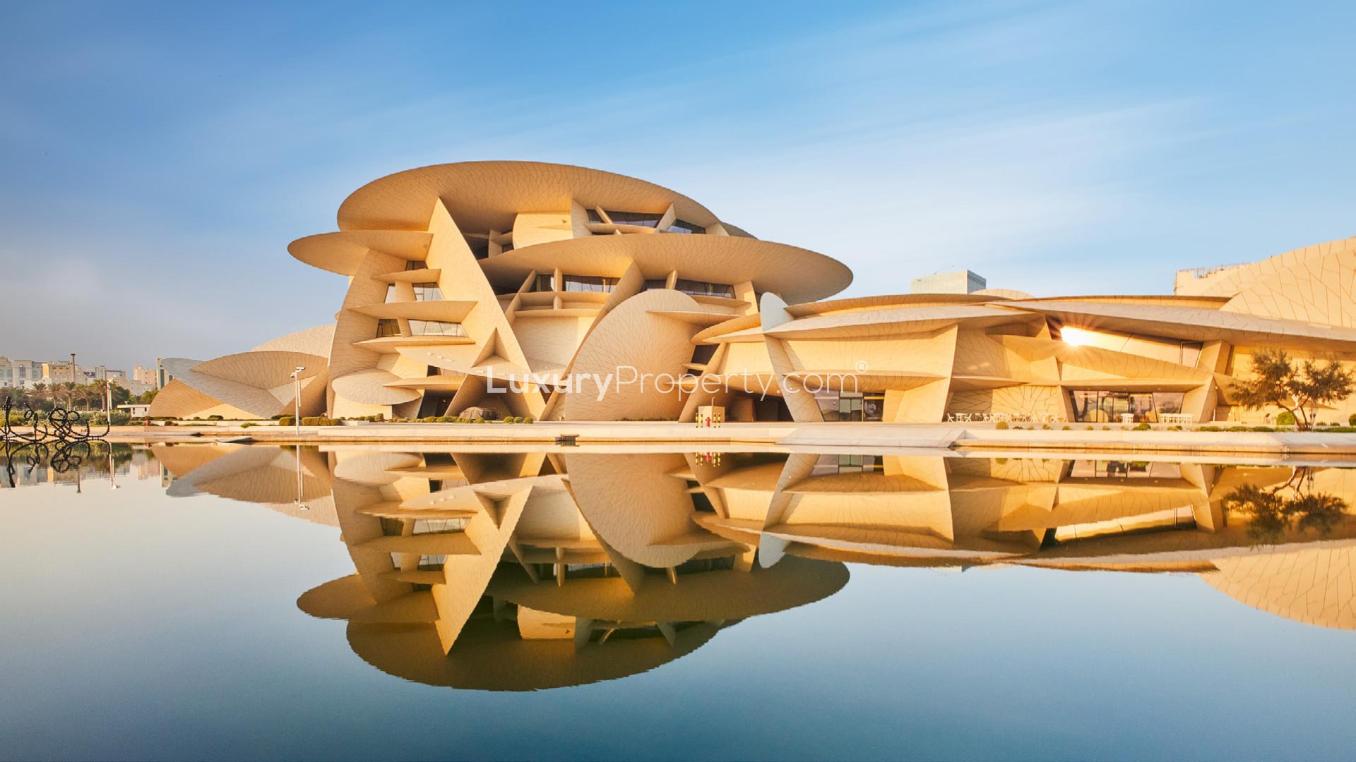 Luxurious living room in Les Vagues by Elie Saab apartment, Qetaifan waterfront view