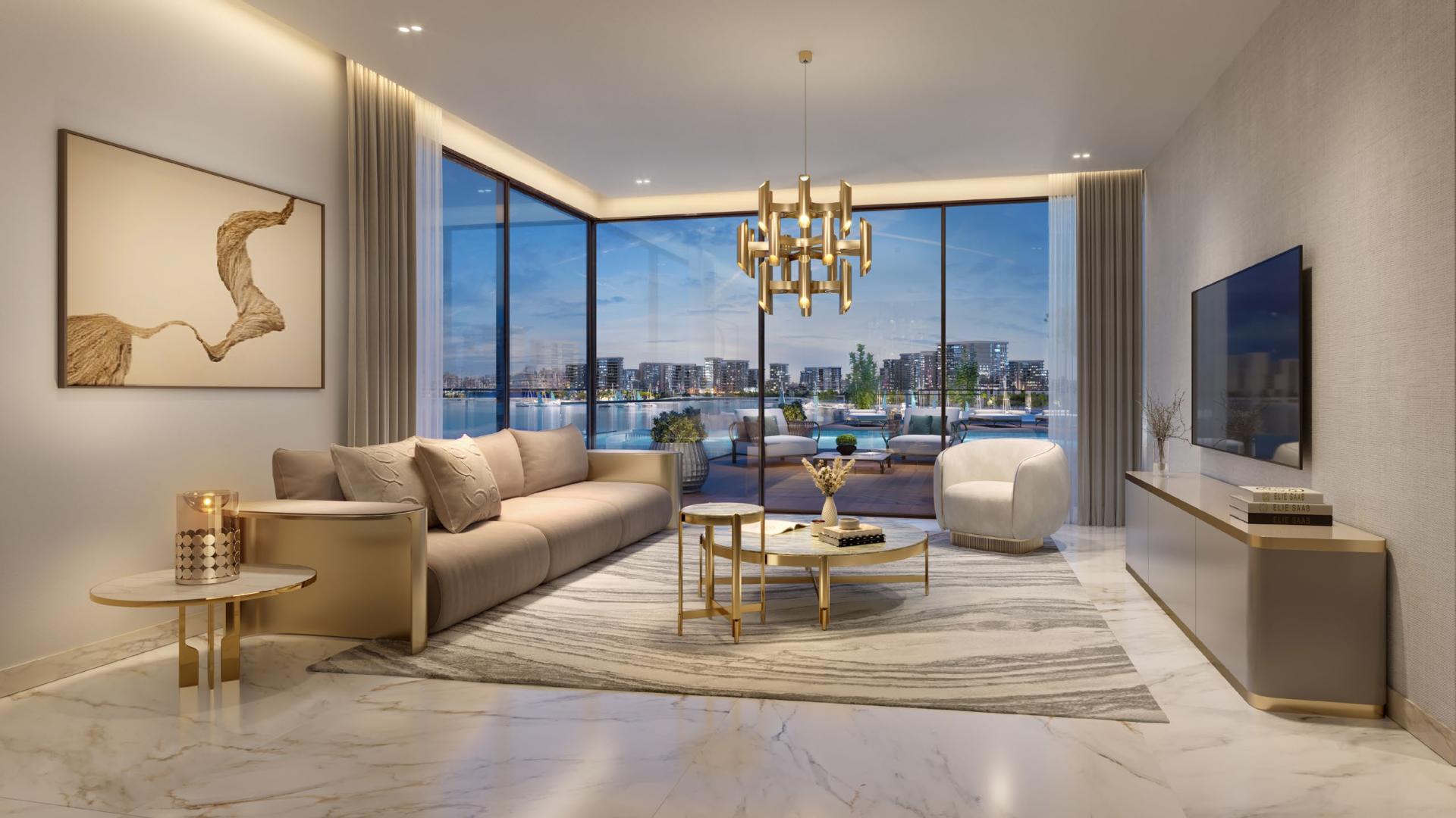 Luxury waterfront apartment complex in Qetaifan, The Weekend 02 by Elie Saab, sunset view