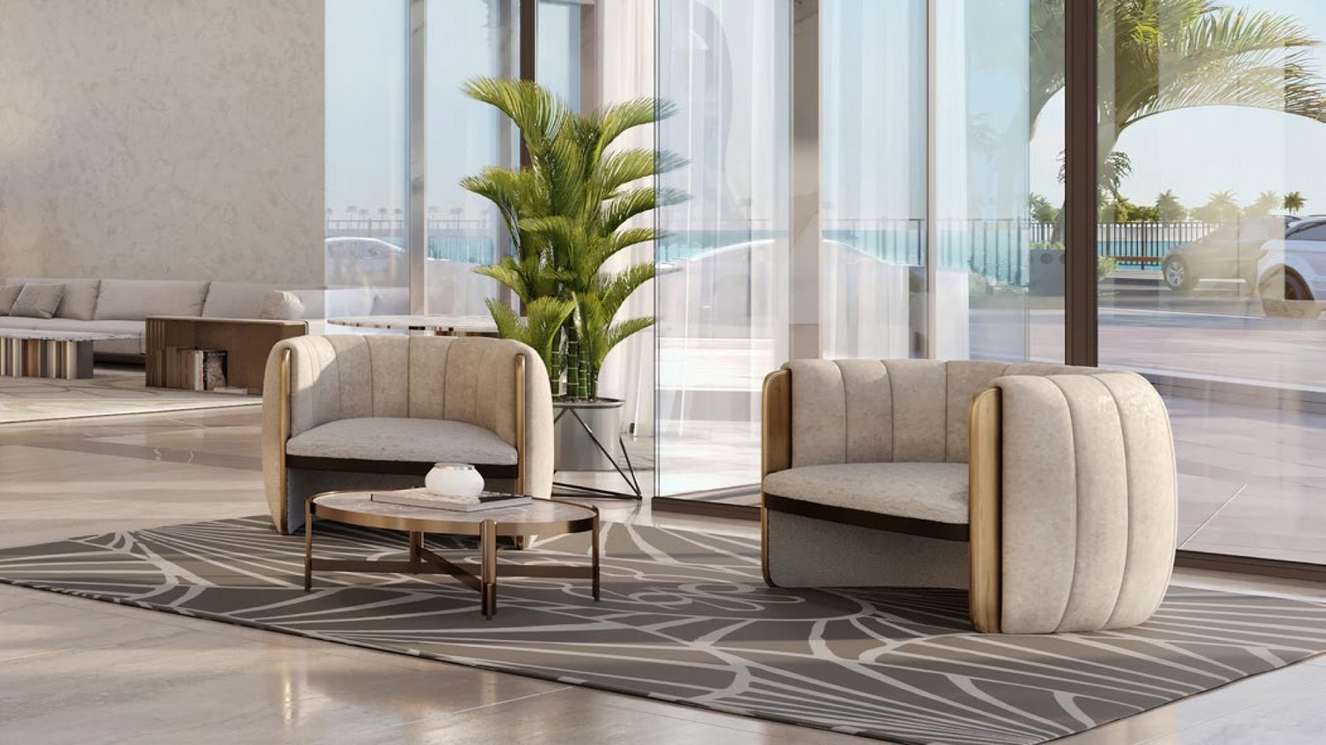 Luxurious living room in 2-bedroom apartment, The Weekend 02 by Elie Saab, Qetaifan