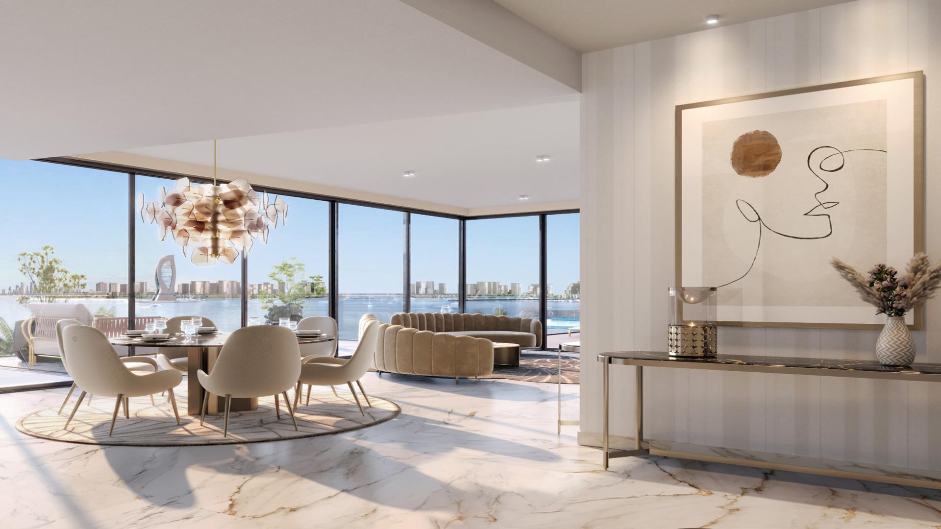 Aerial view of L’Horizon by ELIE SAAB waterfront apartments in Qetaifan community