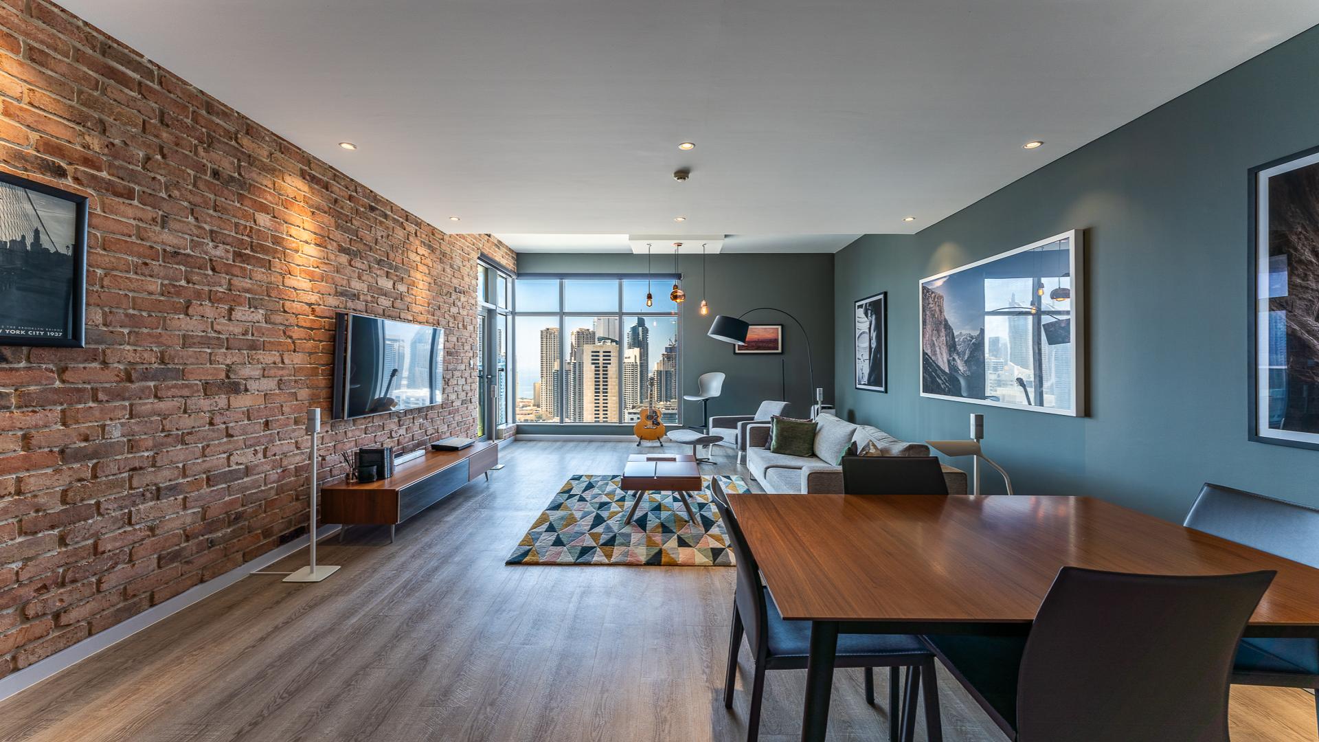 Modern office space in New York loft-style apartment, JLT Cluster S, Jumeirah Lake Towers