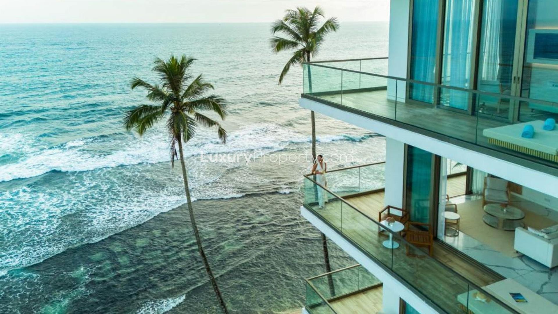 Elegant bedroom with sea view in Serenia Residences, Talpe, Galle apartment for sale