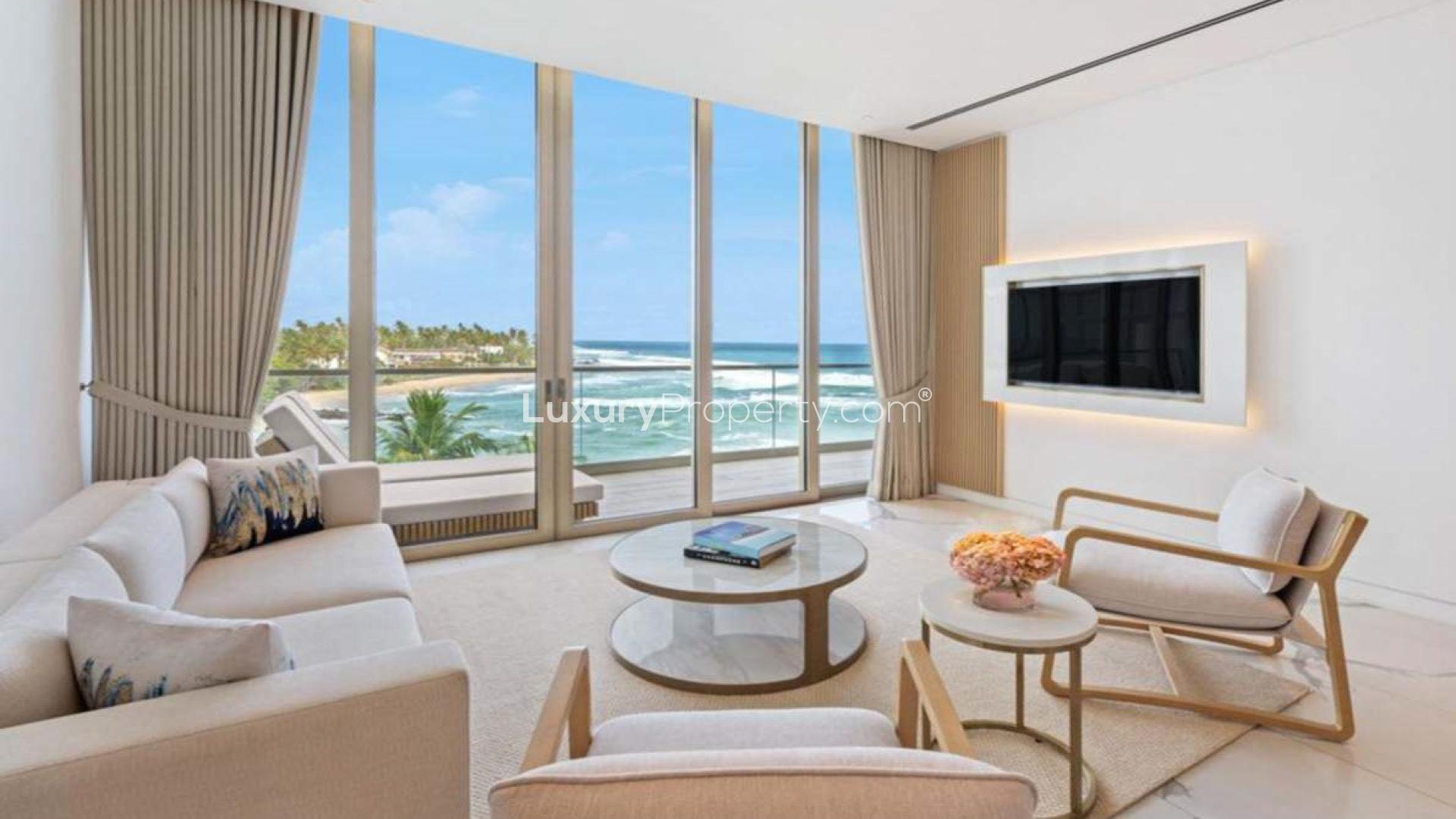 Elegant bedroom with ocean view in Talpe, Galle apartment for sale, Serenia Residences