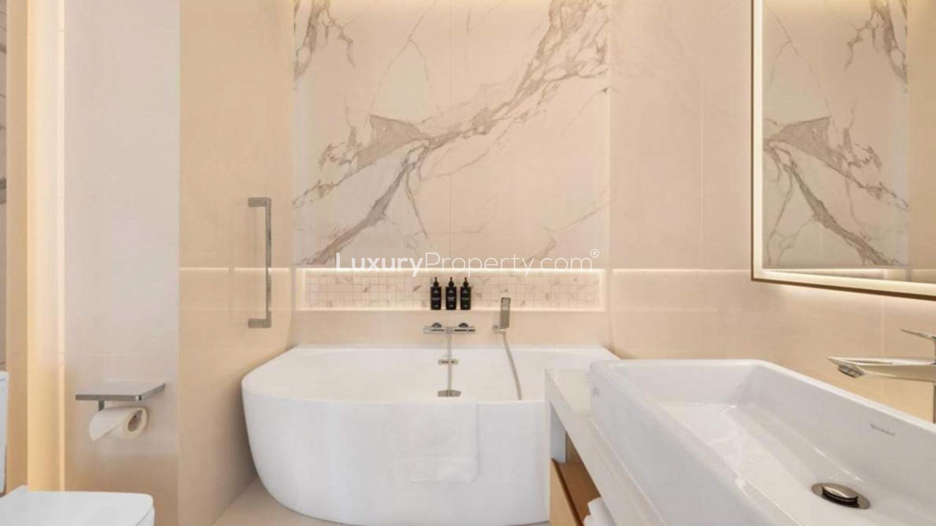 Luxurious living room with ocean view in Talpe, Galle apartment for sale