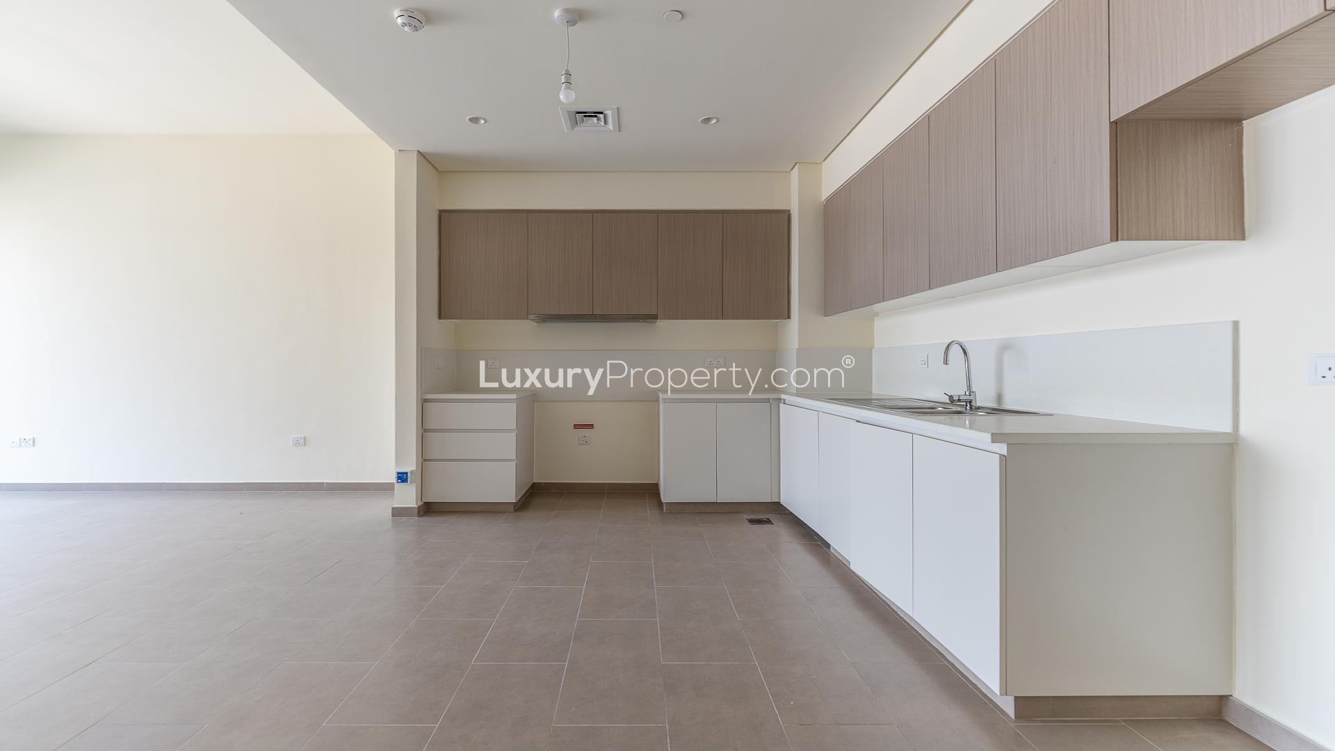 Aerial view of Park Heights buildings in Dubai Hills Estate, featuring modern architecture