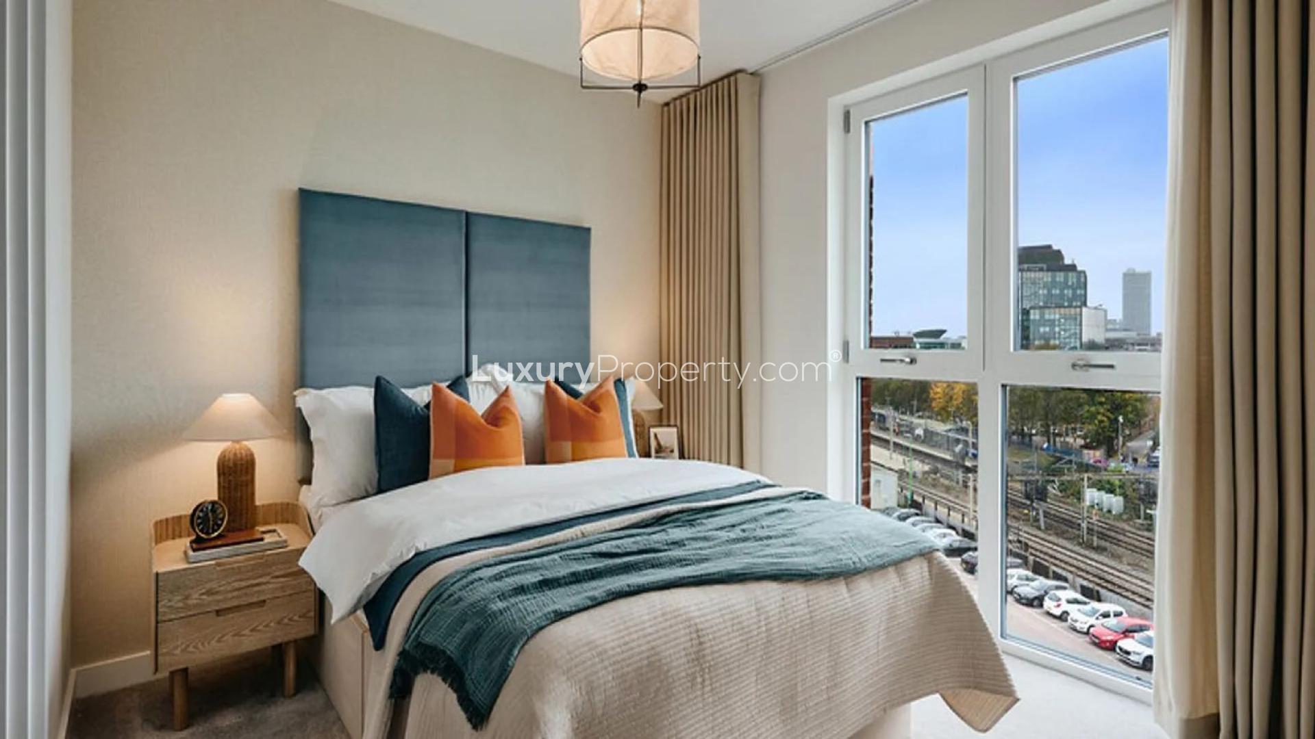 Outdoor garden area at The Exchange, Watford Town Centre apartment complex in London