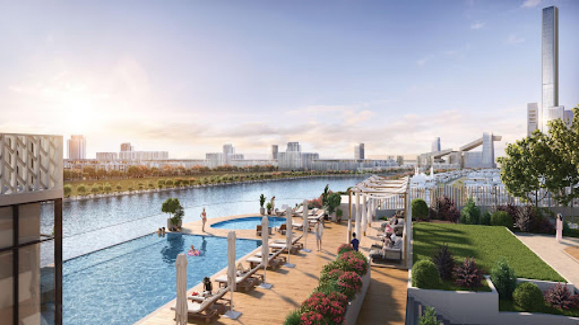 Crest Grande Tower C exterior at sunset, Sobha Hartland apartment for sale, LP45913