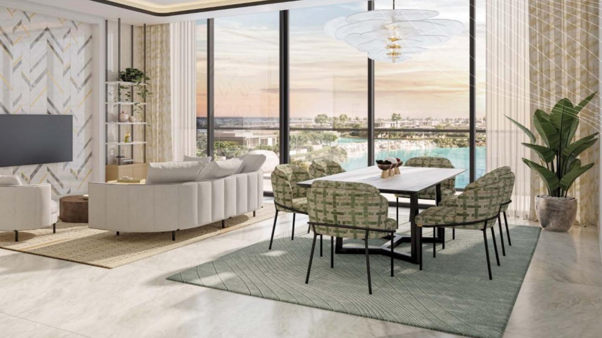 Waterfront apartment view in Azizi Venice, Dubai South, featuring modern architecture and serene canal