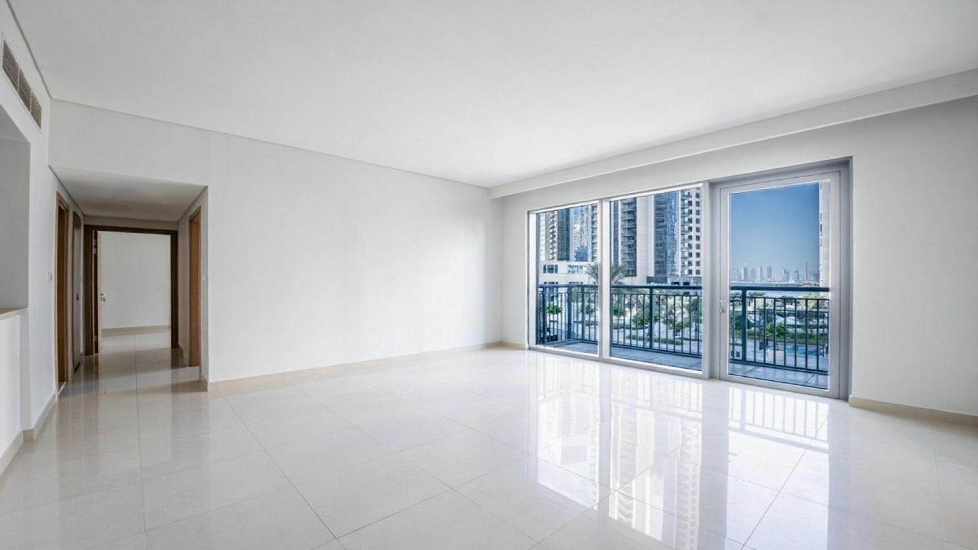 Dubai Creek Harbour apartment view with Burj Khalifa skyline, ideal for investors