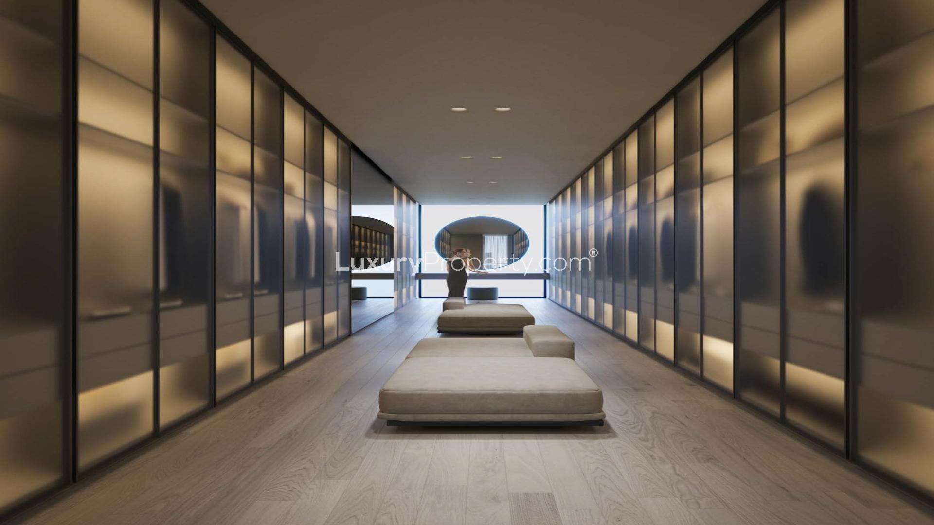 Modern hallway in Akala Hotel and Residences apartment, DIFC, with sleek design and lighting