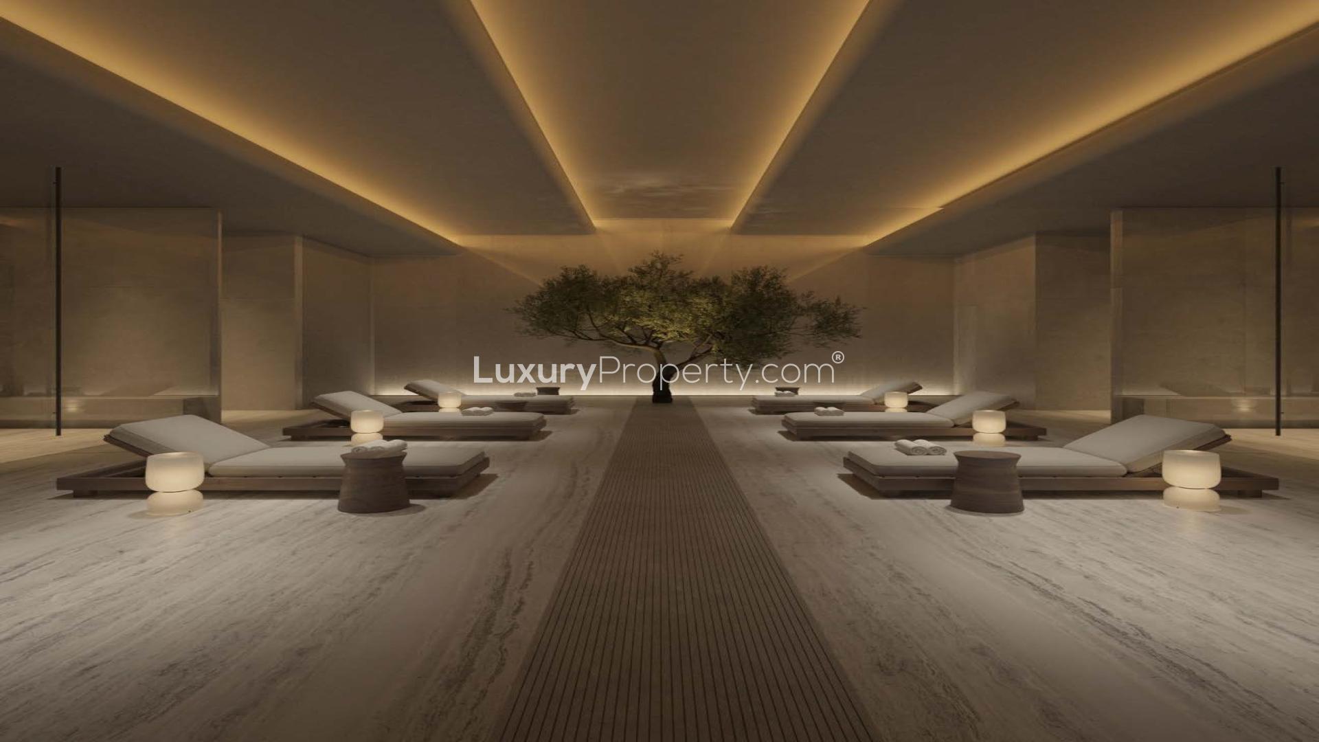 Luxurious bathroom in 2-bedroom apartment at Akala Hotels, DIFC, featuring modern fixtures