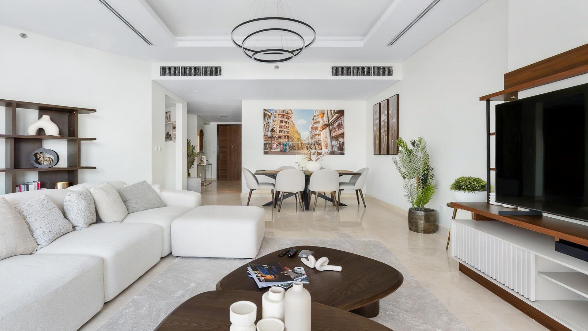 Stylish living room in furnished 2-bedroom apartment, Imperial Avenue, Downtown Dubai