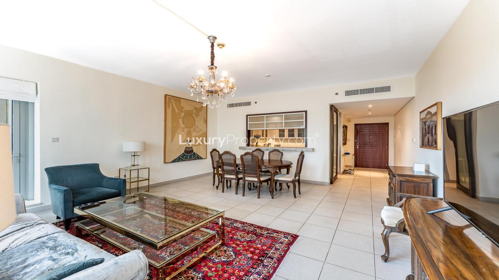 Modern living room in 2-bedroom apartment, Boulevard Central Tower 1, Downtown Dubai