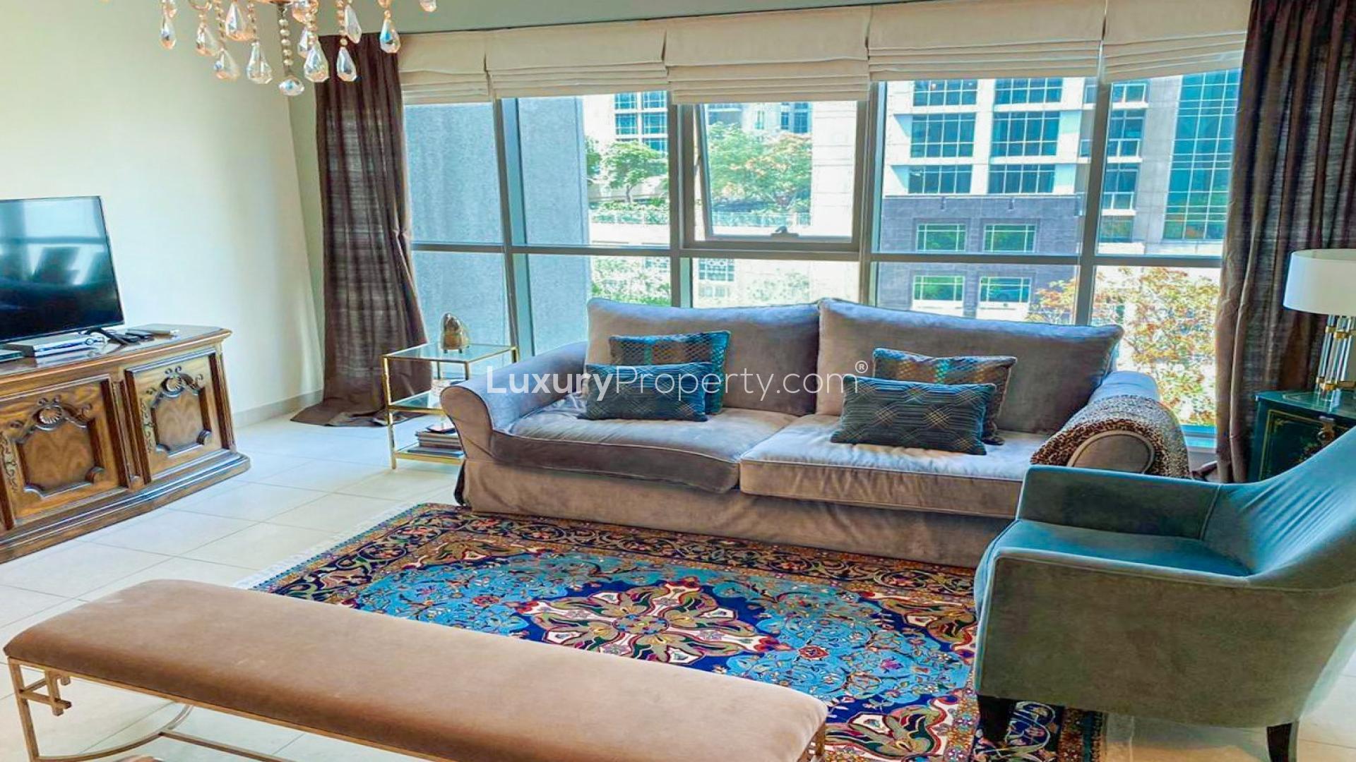 Furnished living and dining area in Boulevard Central Tower 1, Burj Khalifa community apartment