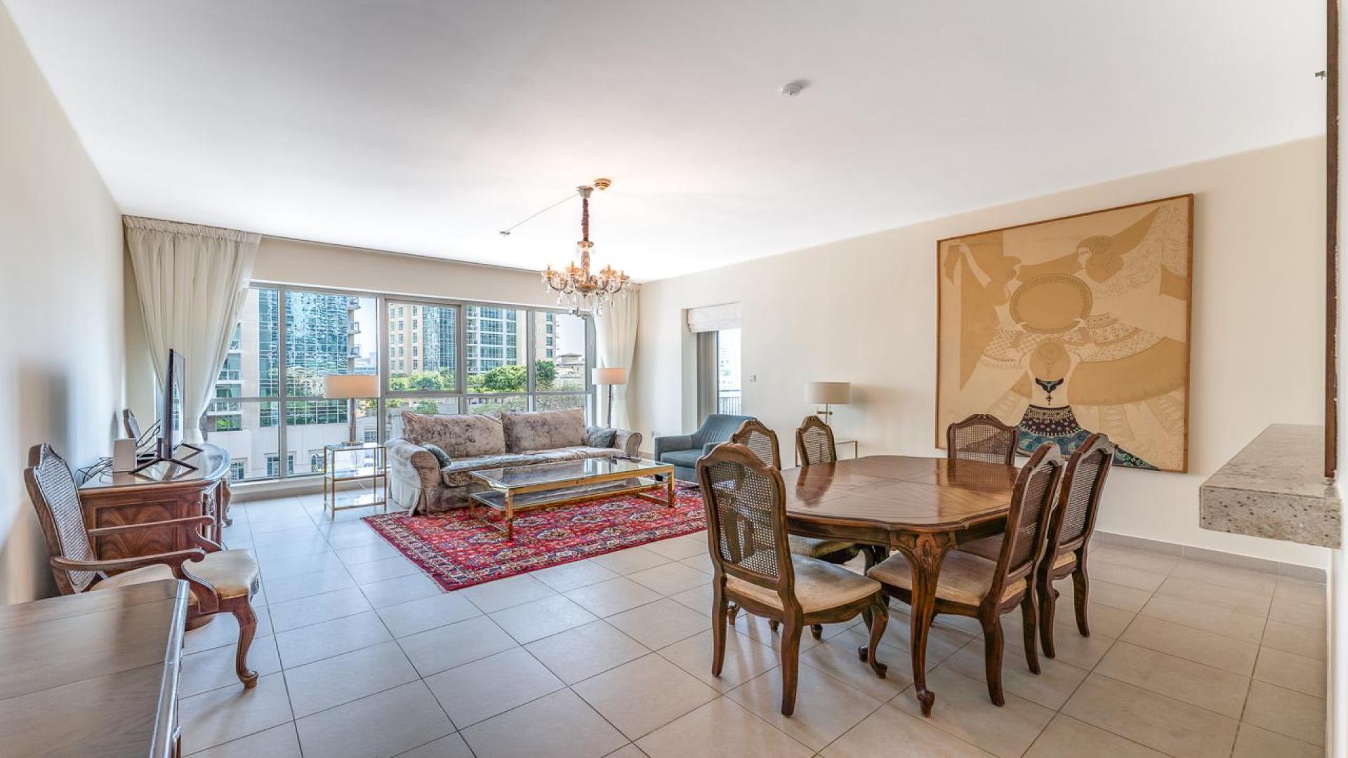 Living room in modern 2-bedroom apartment, Boulevard Central Tower 1, Downtown Dubai