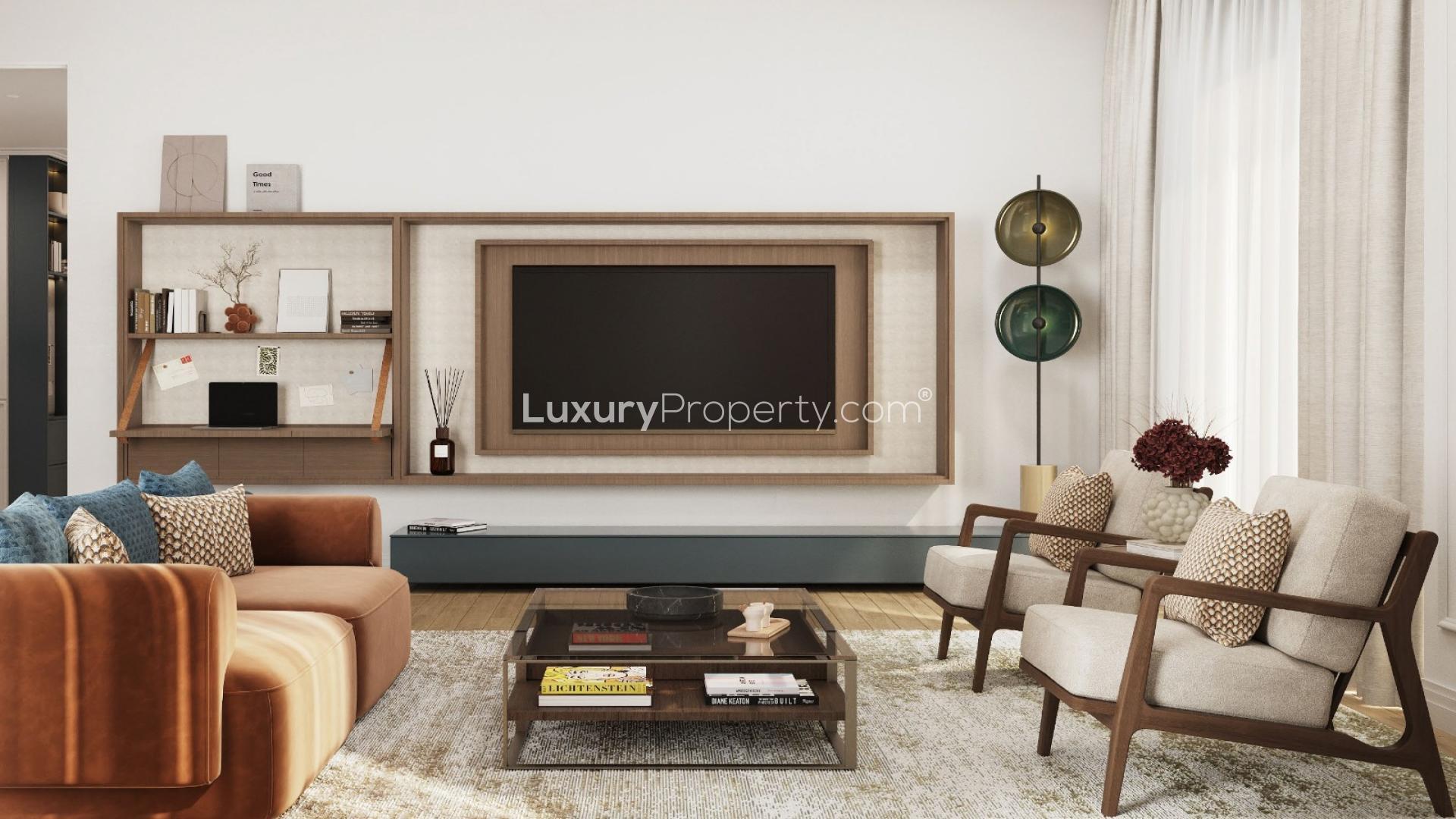 Sunset dining on terrace at Vero Residences, Porto Montenegro waterfront apartment for sale