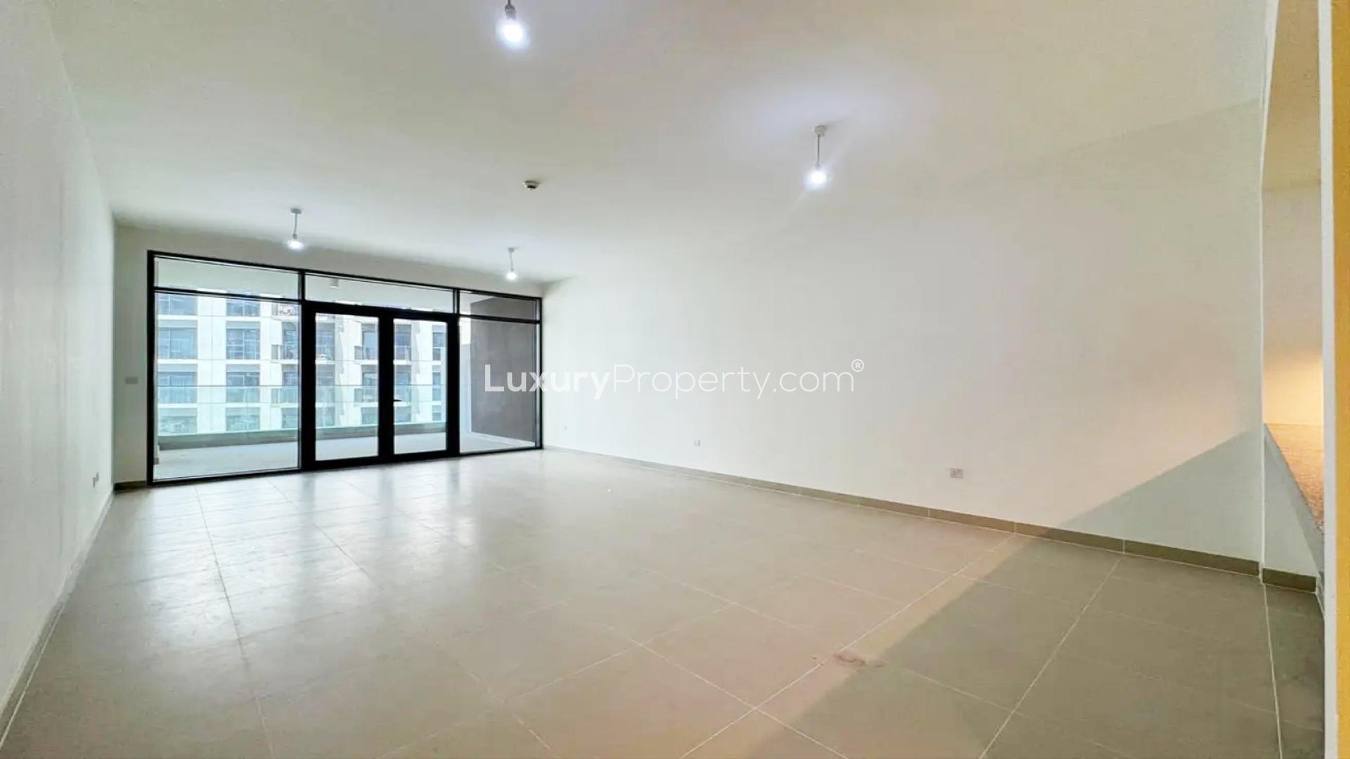 Spacious living room in 2-bedroom apartment, Acacia C, Dubai Hills Estate for sale
