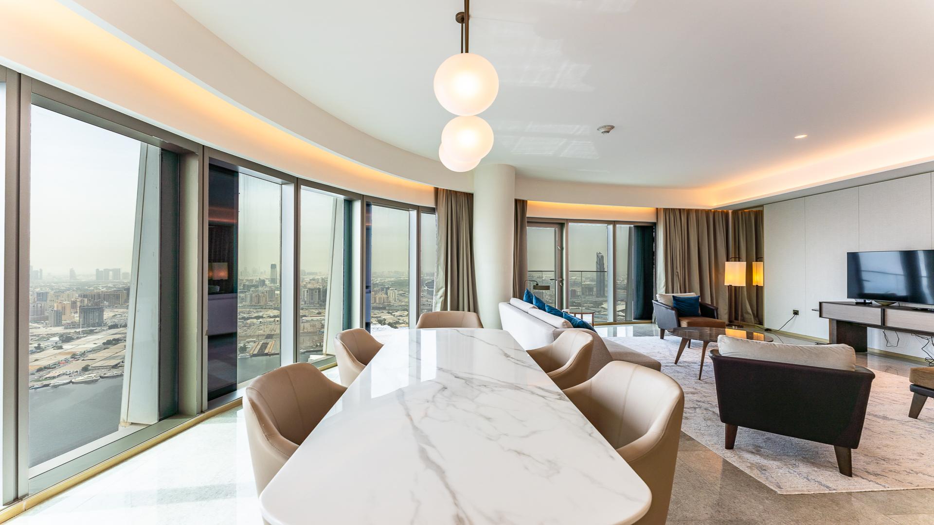 Modern bedroom in two-bedroom apartment, Address Harbour Point Tower 1, Dubai Creek Harbour