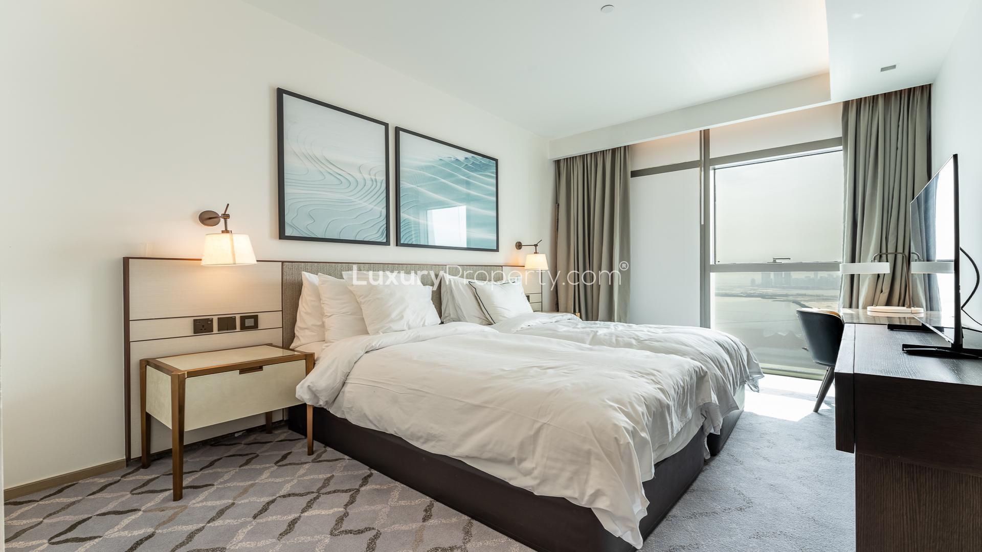 Infinity pool with skyline view at Address Harbour Point Tower 1, Dubai Creek Harbour