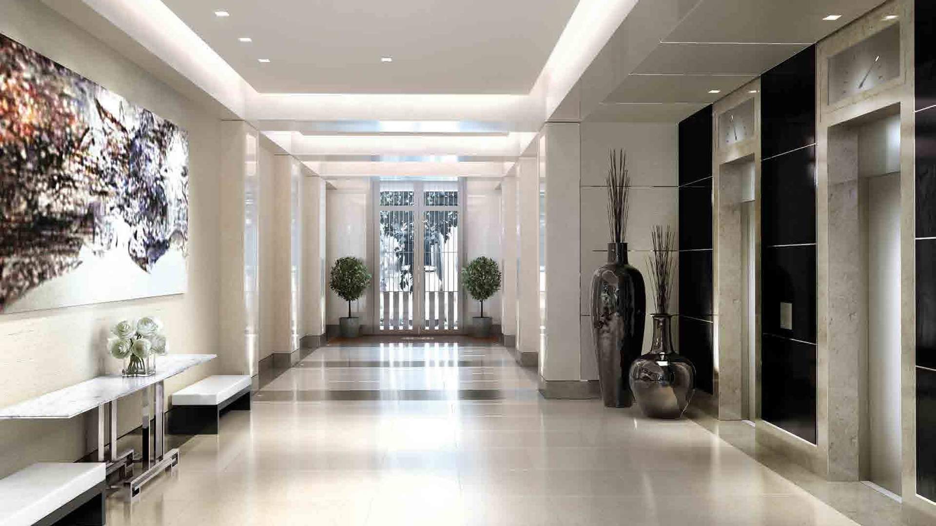 Luxurious apartment exterior with modern architecture at 190 Strand, Westminster, featuring courtyard