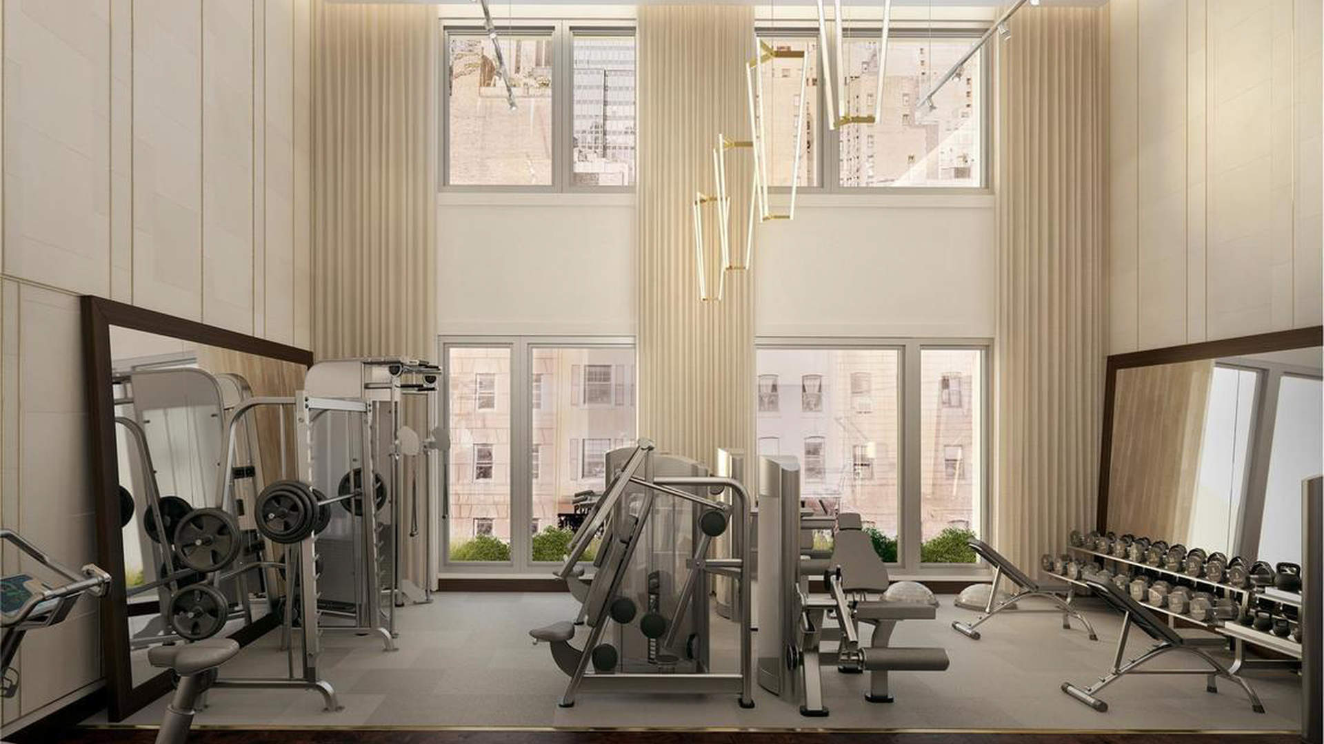 Luxury apartment lobby interior at 301 East 50th Street, Manhattan, New York