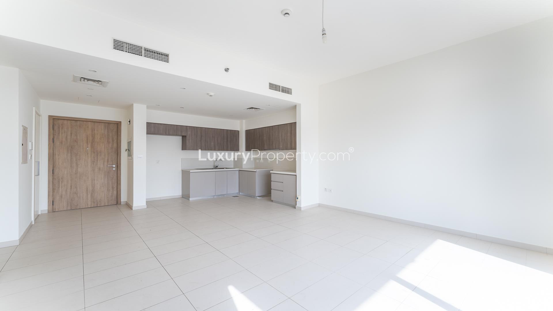 Exterior view of Park Ridge, Dubai Hills Estate apartment for sale, featuring modern architecture