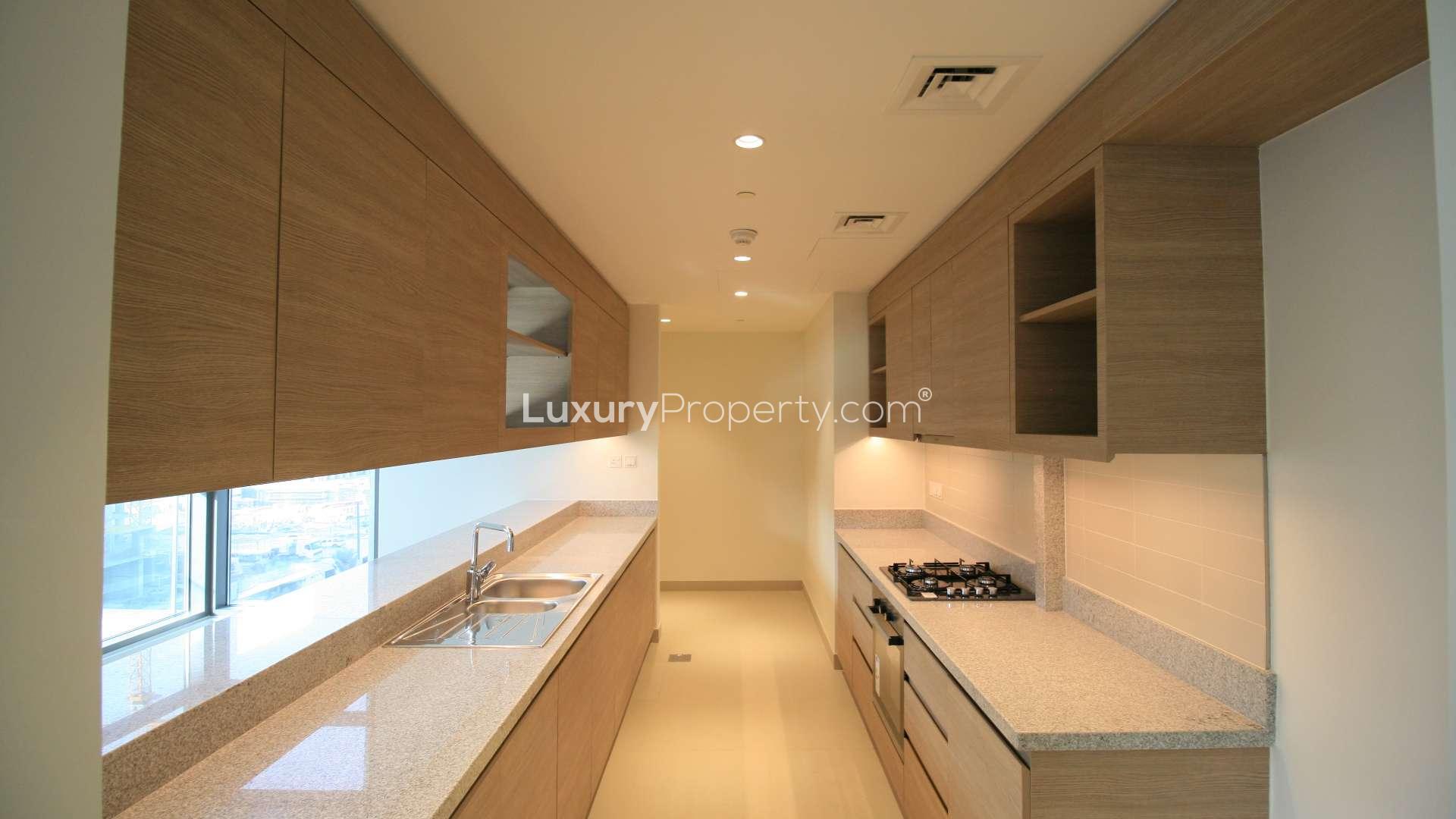 Empty room in two-bedroom apartment, Park Heights, Dubai Hills Estate. Minimalist design