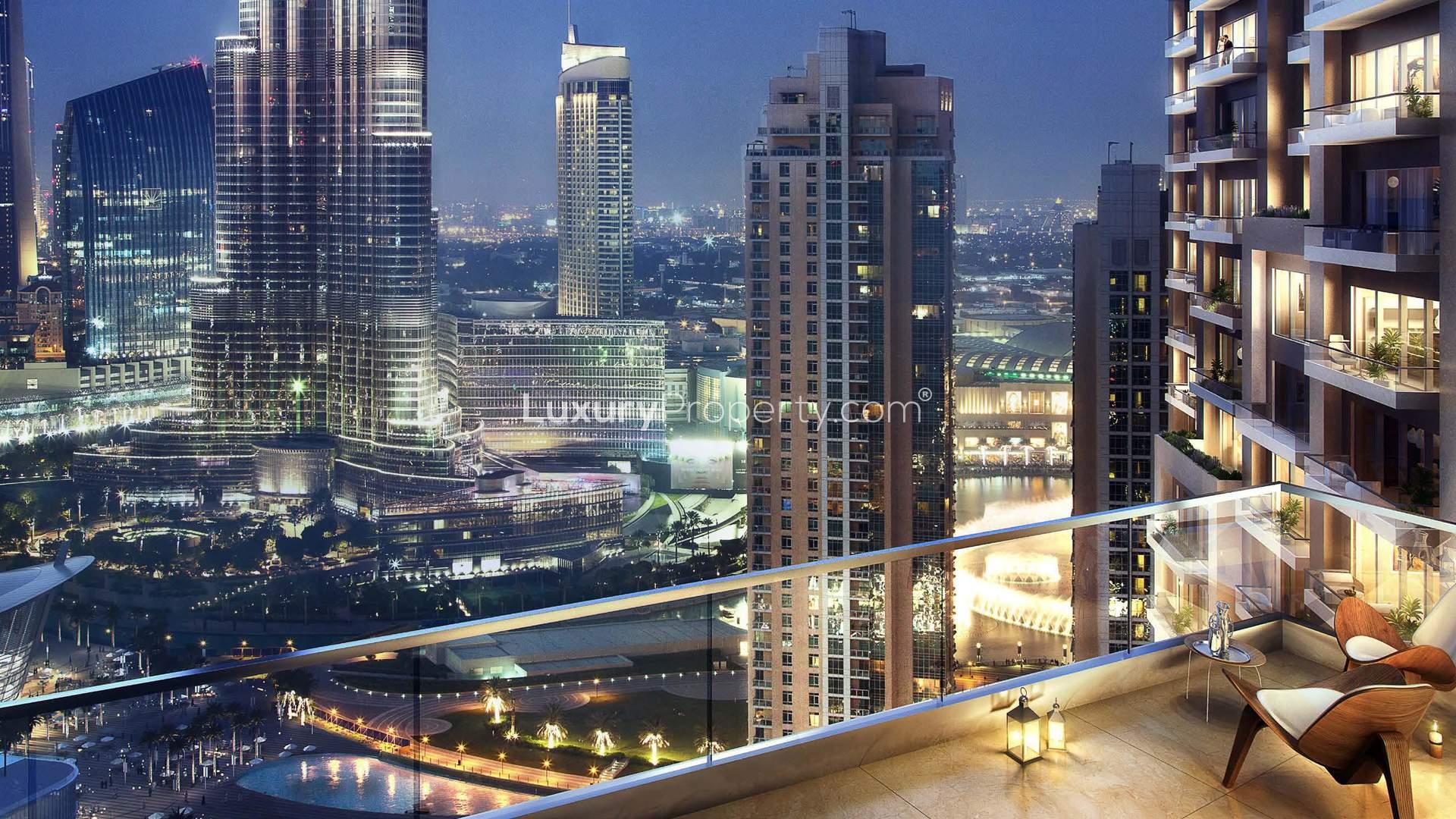 Luxurious bedroom with city view in 2-bedroom apartment, Act One Act Two Towers, Dubai