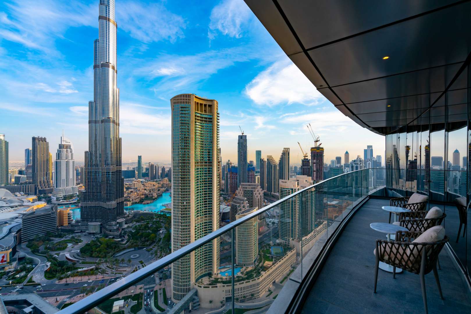 Luxurious bathroom with double sink in Address Sky View apartment, Downtown Dubai