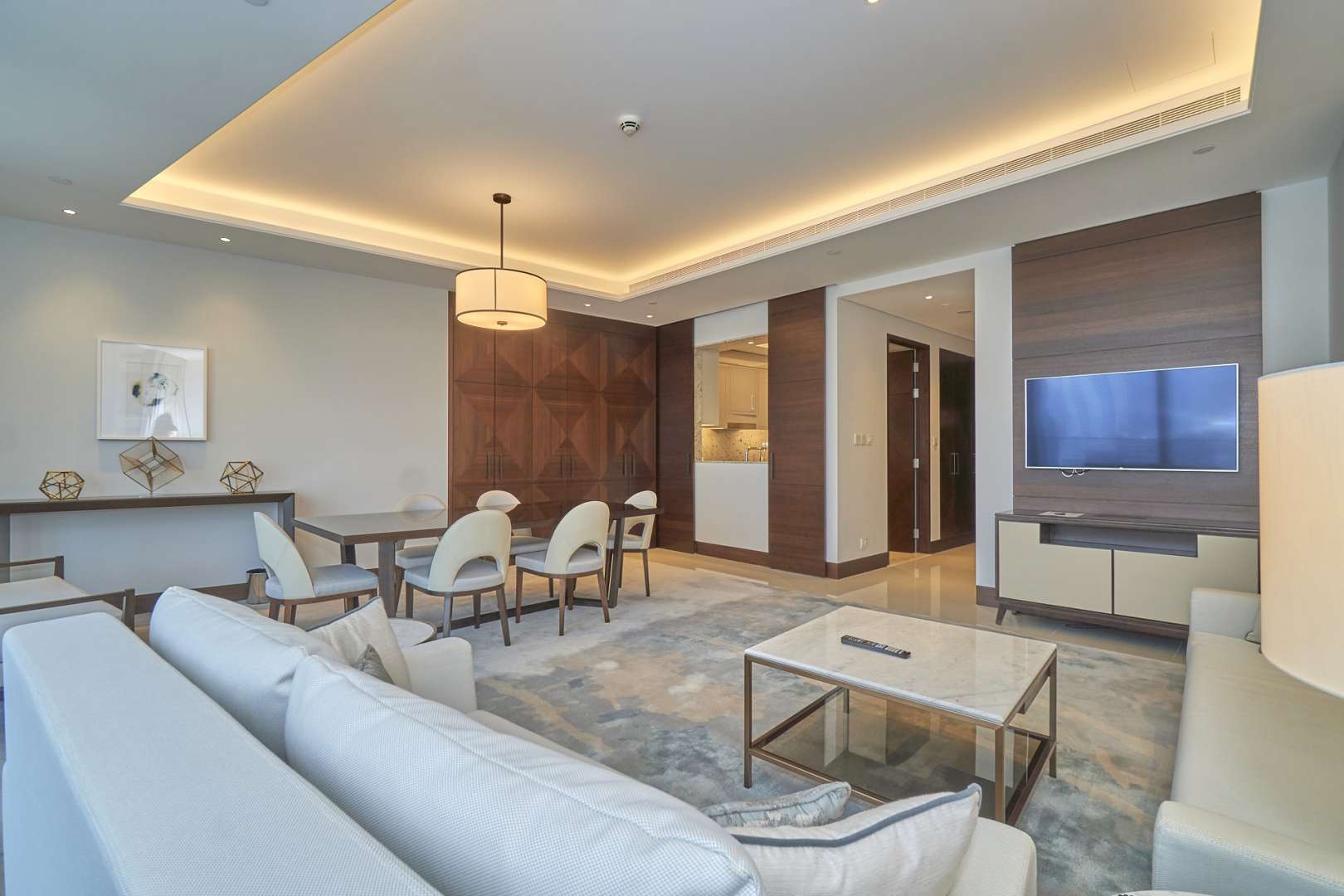 Elegant bedroom in 2-bedroom apartment, The Address Sky View, Downtown Dubai with city view