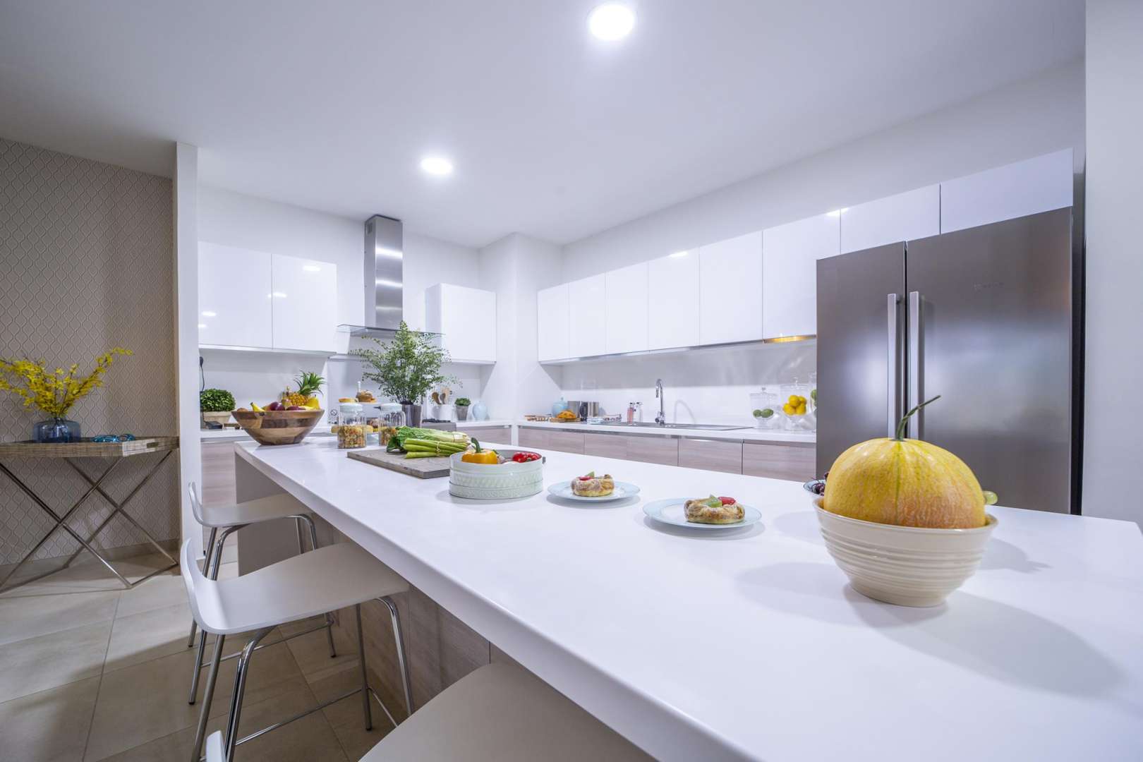 Elegant bedroom in Al Andalus apartment with stylish decor and natural light