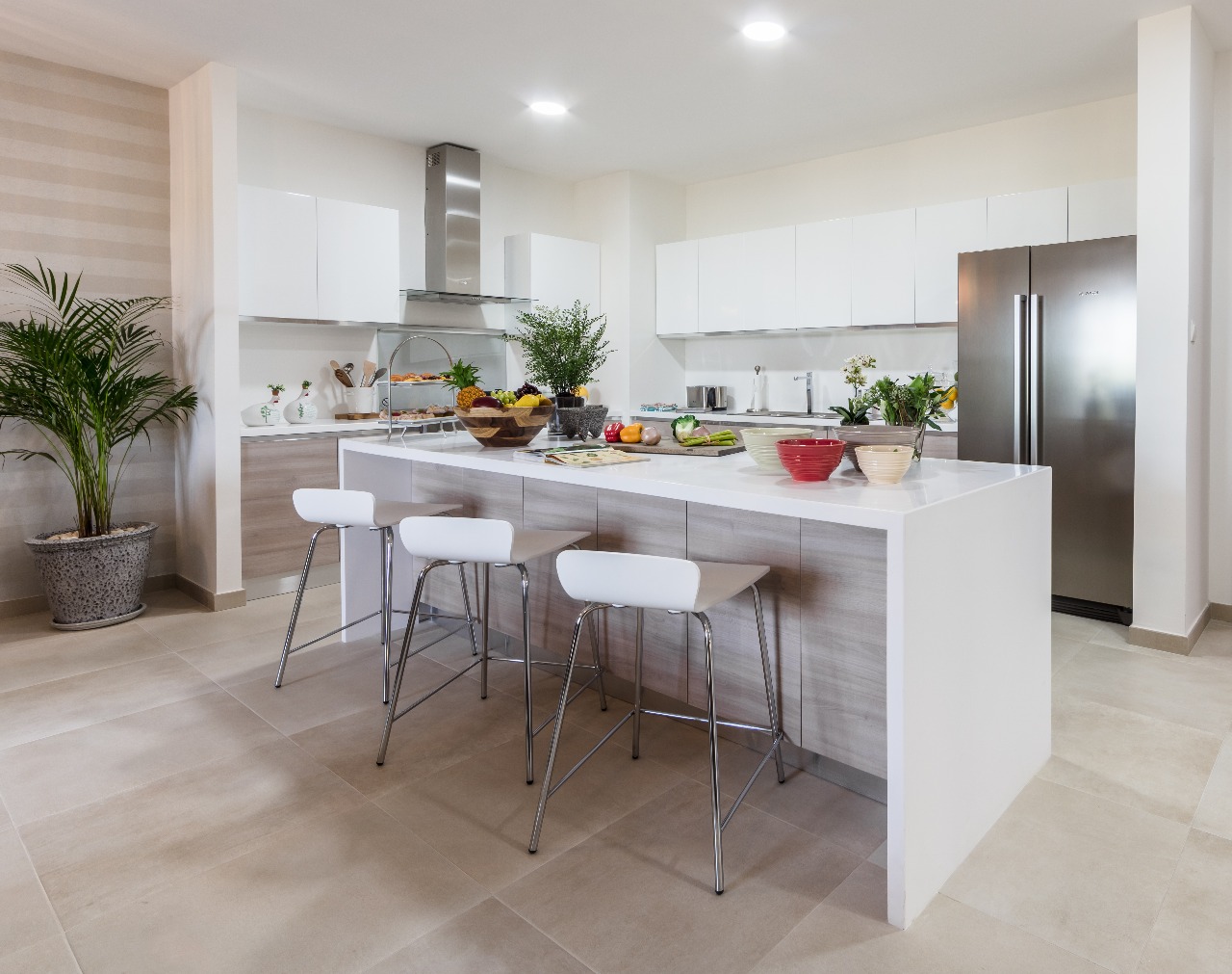 Modern living room in Jumeirah Golf Estates apartment with elegant decor and natural light