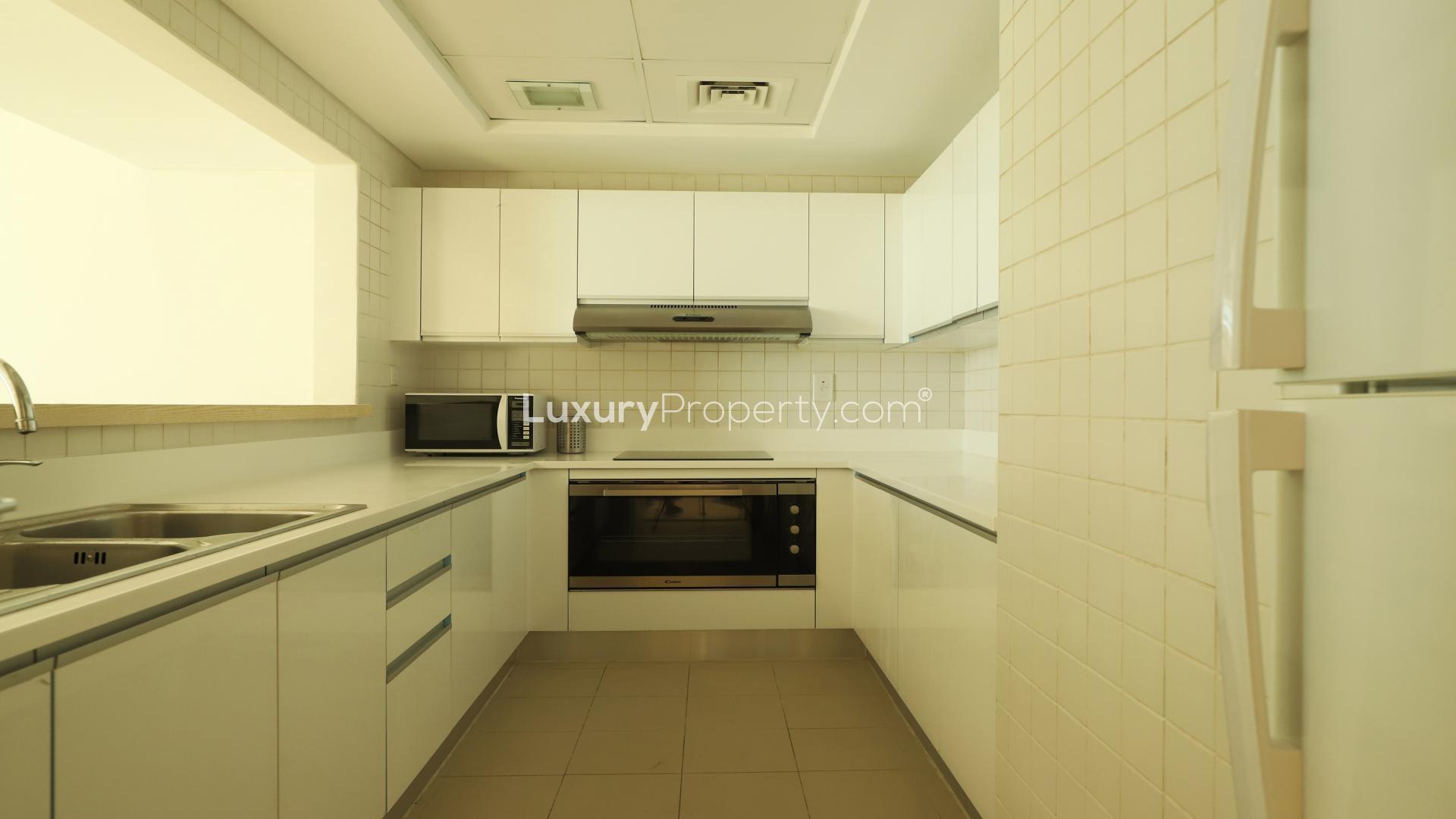 Upgraded living room in Al Bateen Residences apartment, Jumeirah Beach Residence, for sale