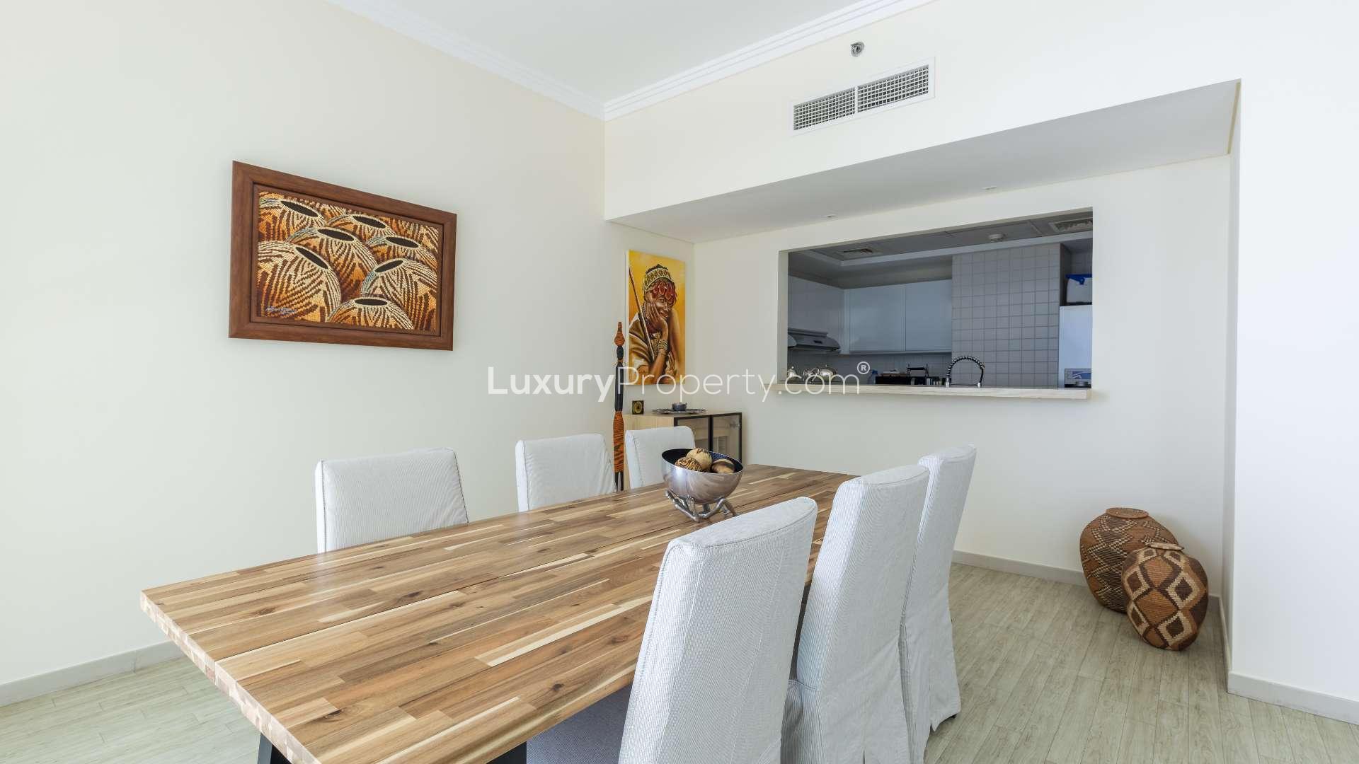 Living room in Al Bateen Residences apartment, modern decor, Jumeirah Beach Residence