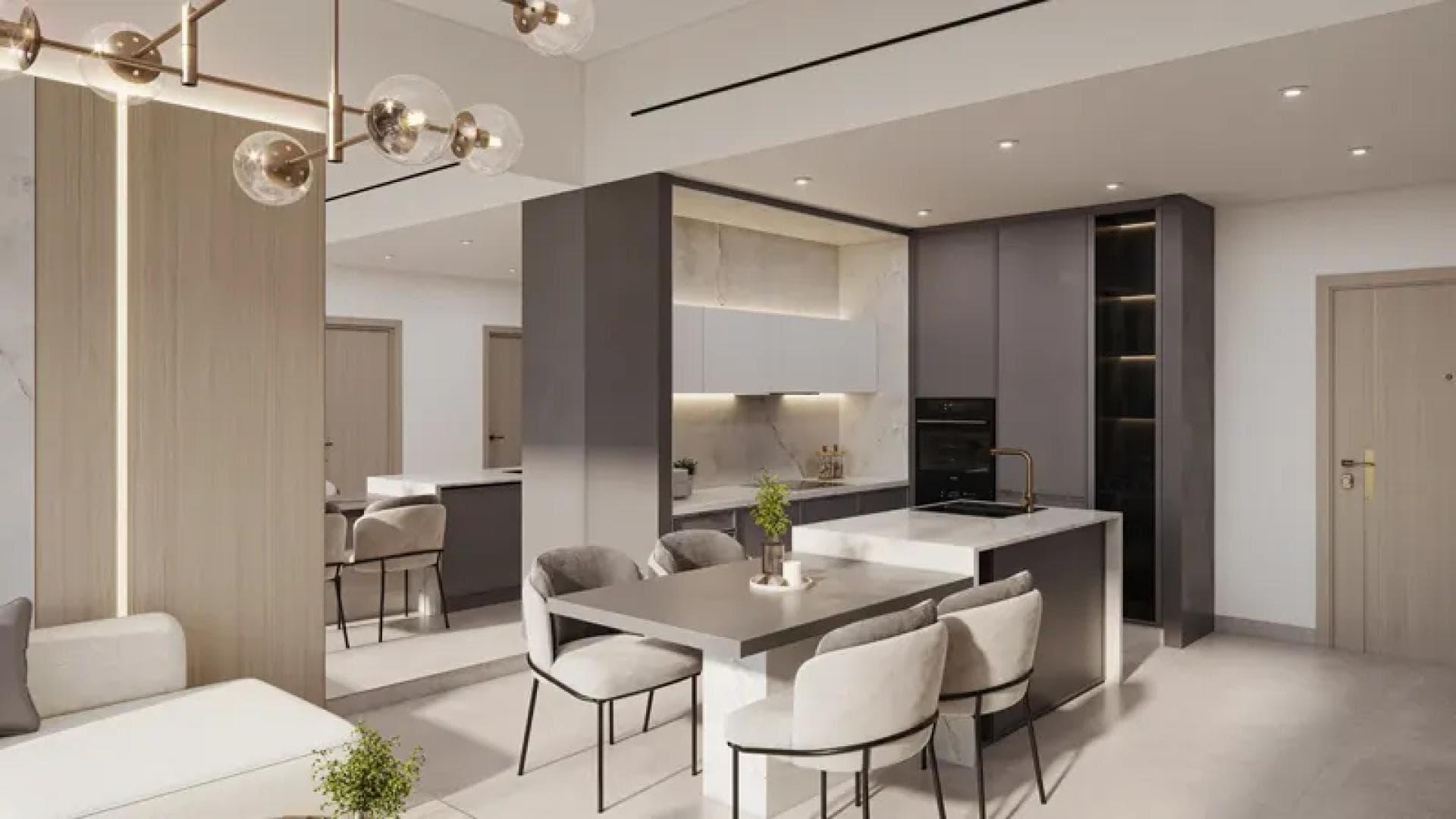 Aerial view of Fairway Residences apartment with golf course in Dubai Sports City