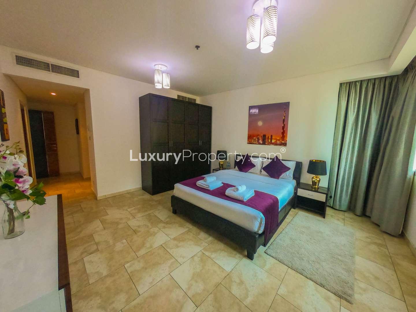 Furnished bedroom in Al Fattan Marine Tower 2, Jumeirah Beach Residence apartment for sale