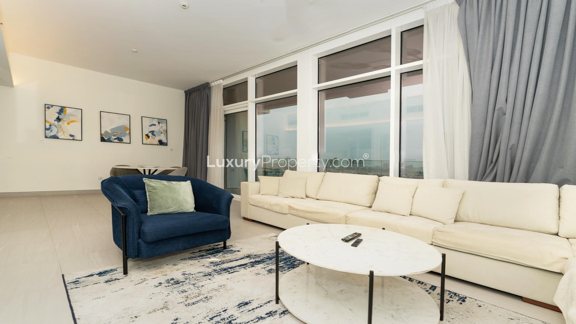 Modern living room in Park Gate Residences apartment, Al Kifaf, with stylish furnishings