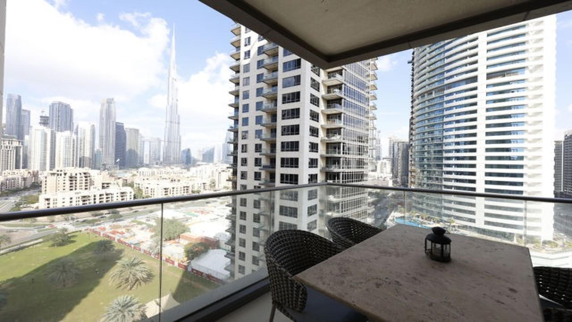 Balcony view of Downtown Dubai skyline from South Ridge 5 apartment for sale