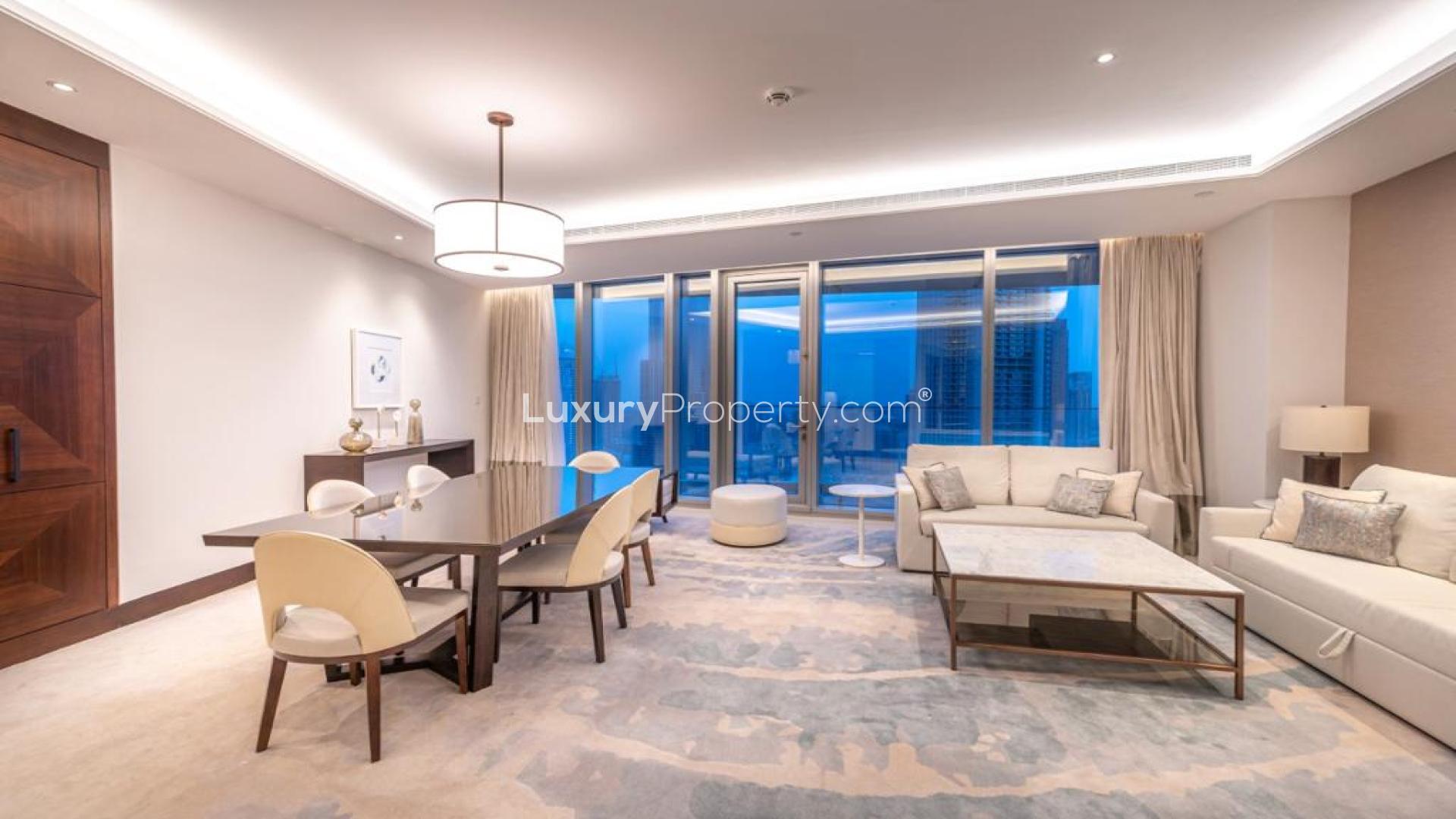 Stunning Downtown Dubai skyline view from The Address Sky View Towers apartment for sale