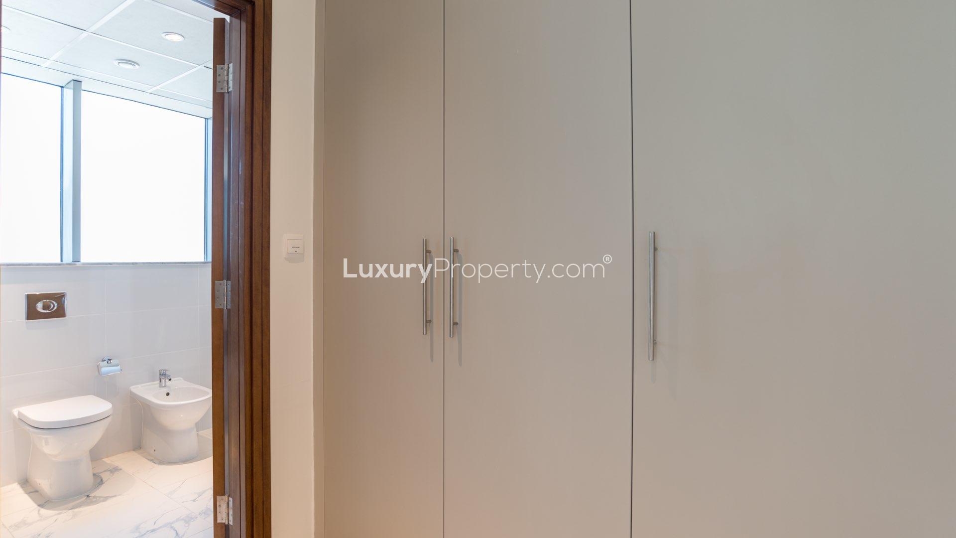 Luxurious Amna Tower apartment with stunning city view, floor-to-ceiling windows, Business Bay