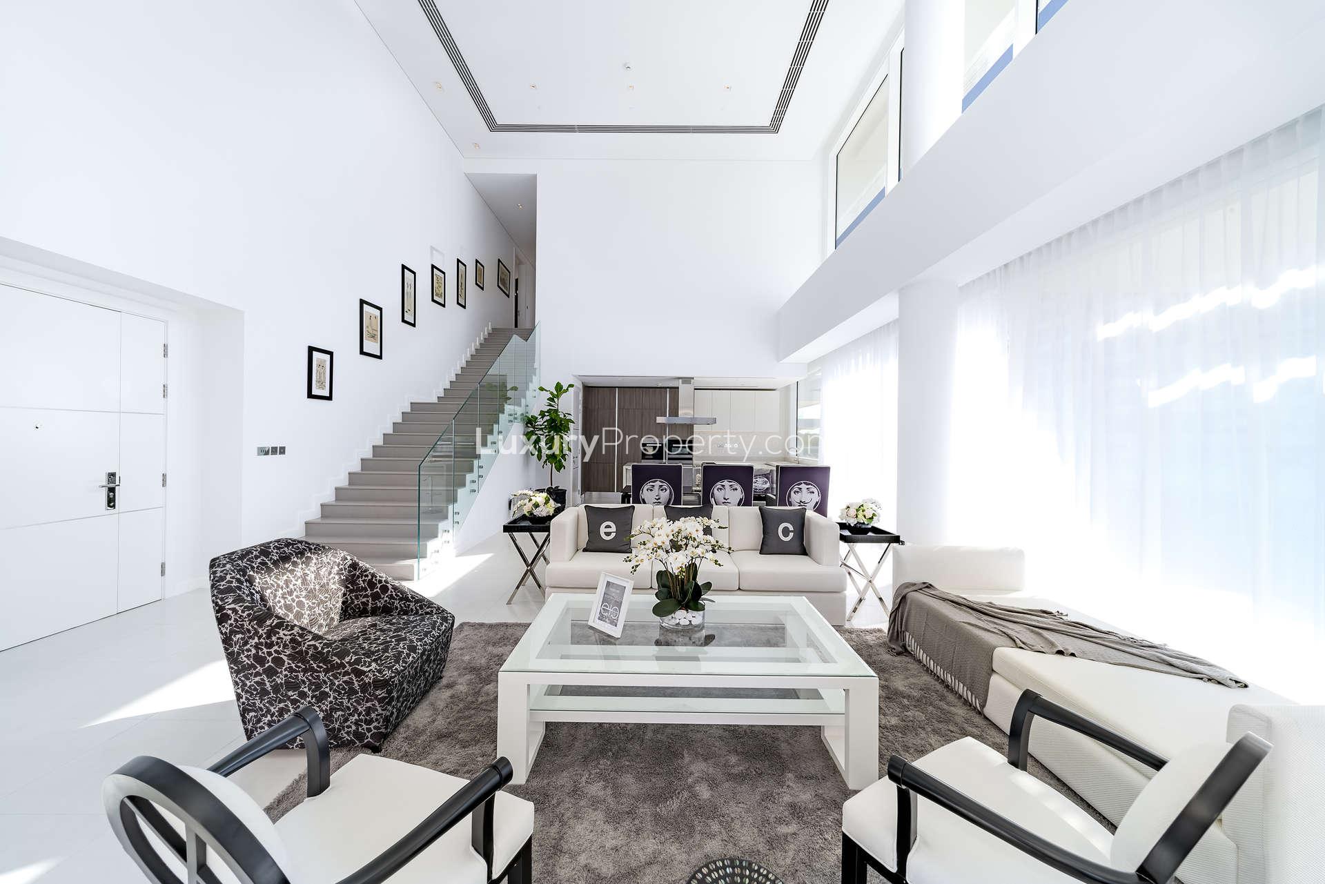 Spacious walk-in closet in duplex apartment at Ashjar, Al Barari, for sale