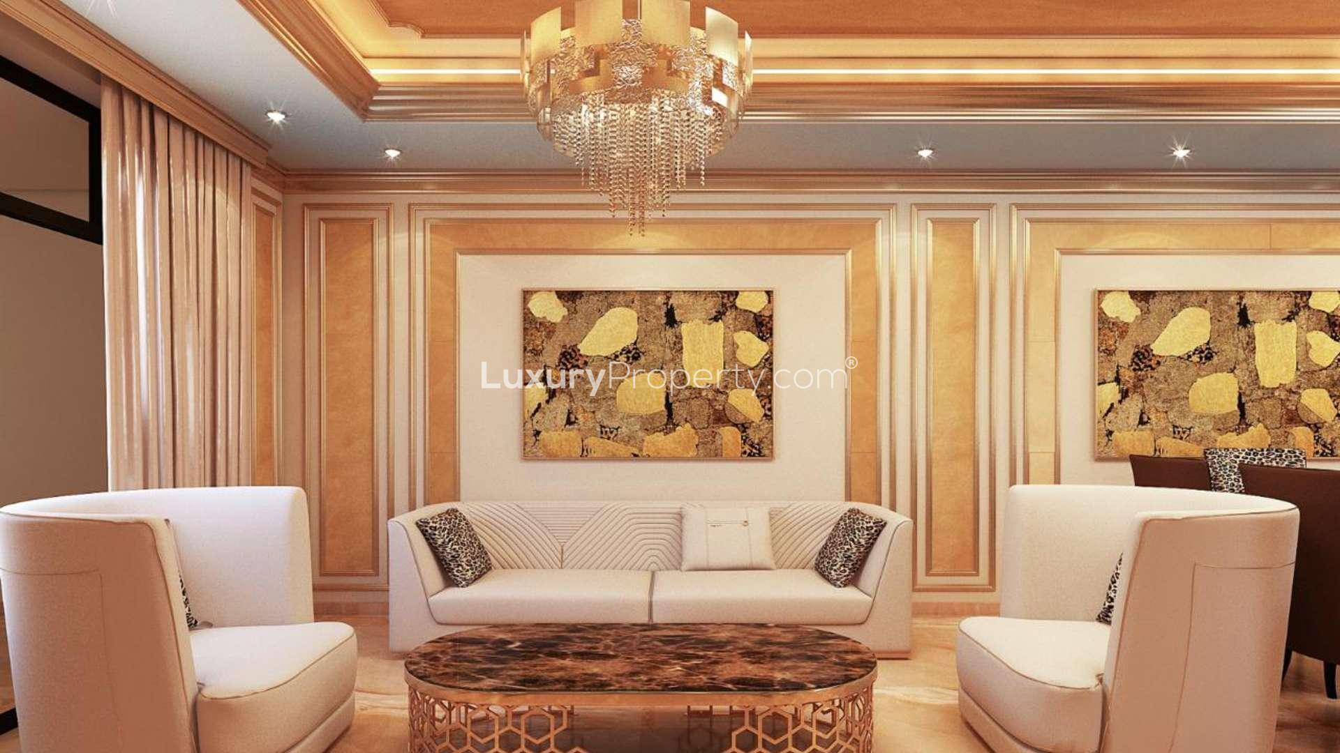 Luxurious furnished living room in renovated apartment, Old Town Island, for sale