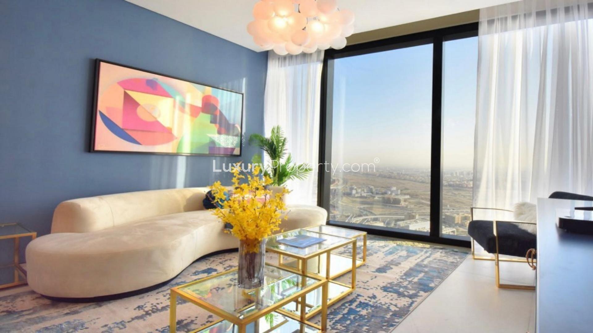 Luxurious living room in 2-bedroom apartment, The Address Jumeirah Resort, Jumeirah Beach Residence