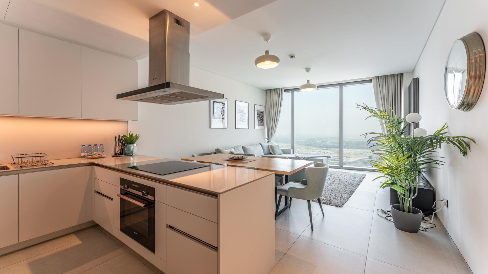 Furnished living room in 2-bed apartment at The Address Jumeirah Resort and Spa