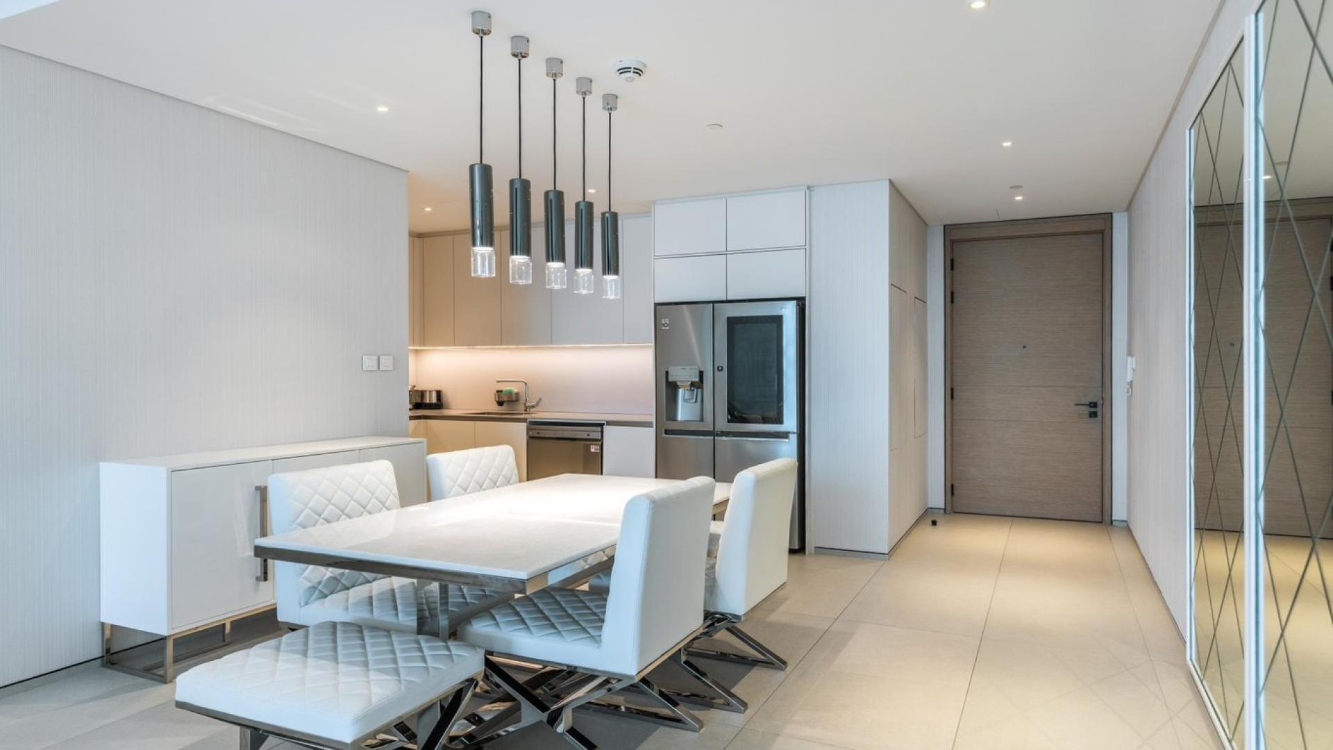 Furnished living room with sea view at The Address Jumeirah Resort, JBR apartment for sale