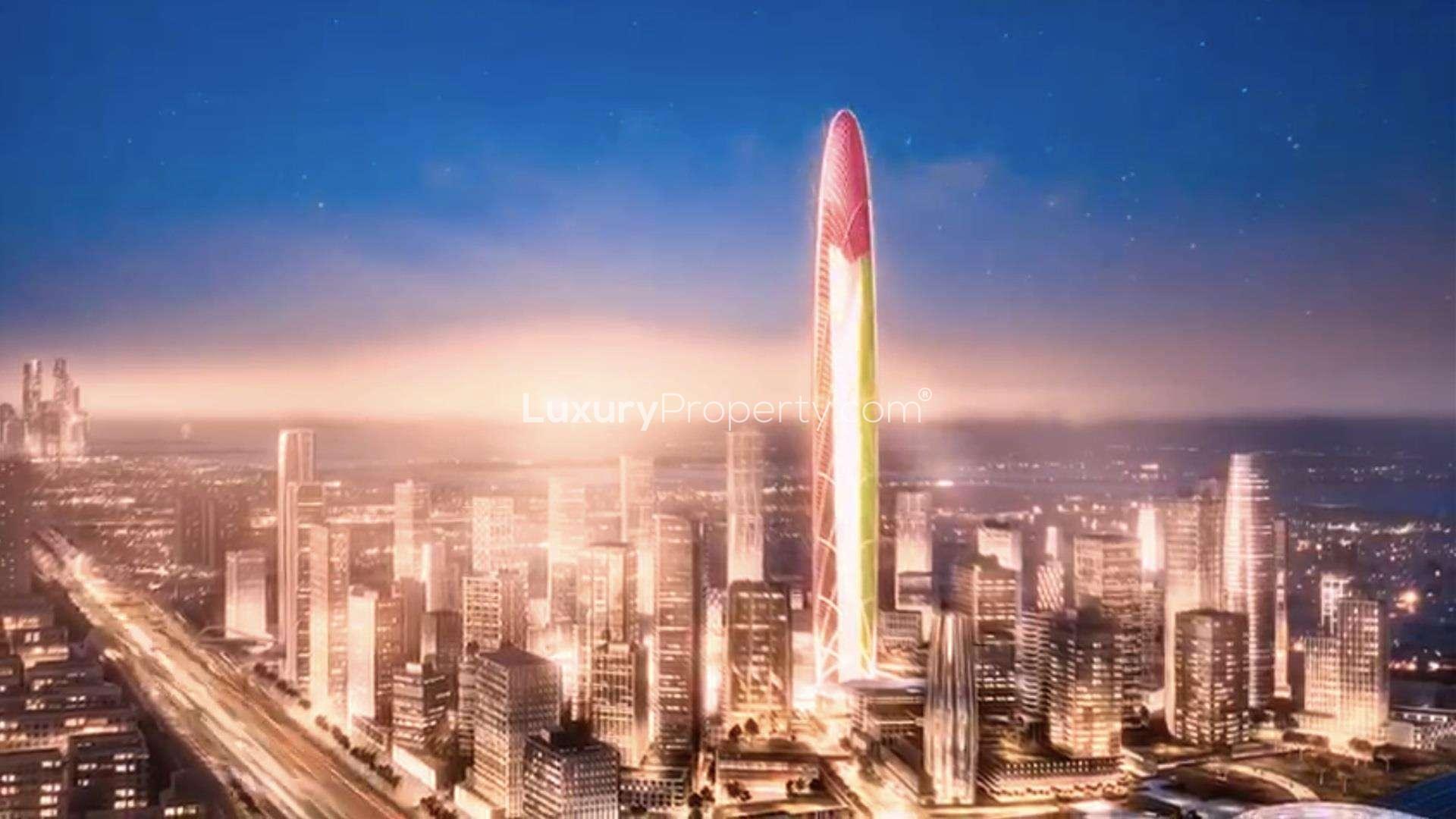 Burj Jumeira skyline view with luxury apartments for sale, Dubai real estate