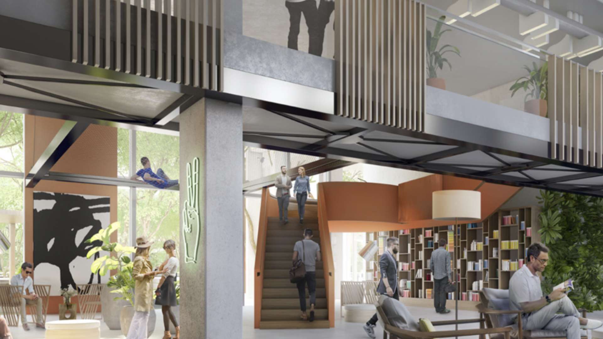 Outdoor social area at Dubai Hills Collective apartment, featuring cozy seating and ambient lighting